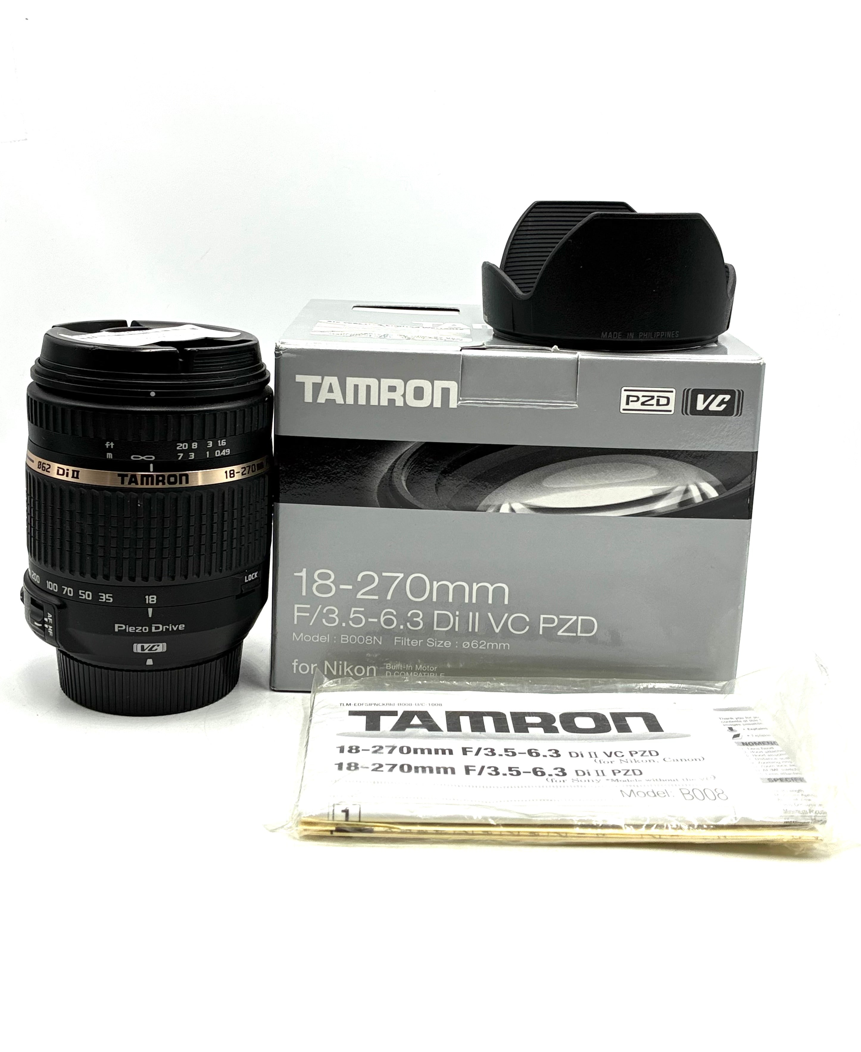 USED Tamron 18-270mm f3.5-6.3 Di II VC PZD AF Lens (Nikon-F)