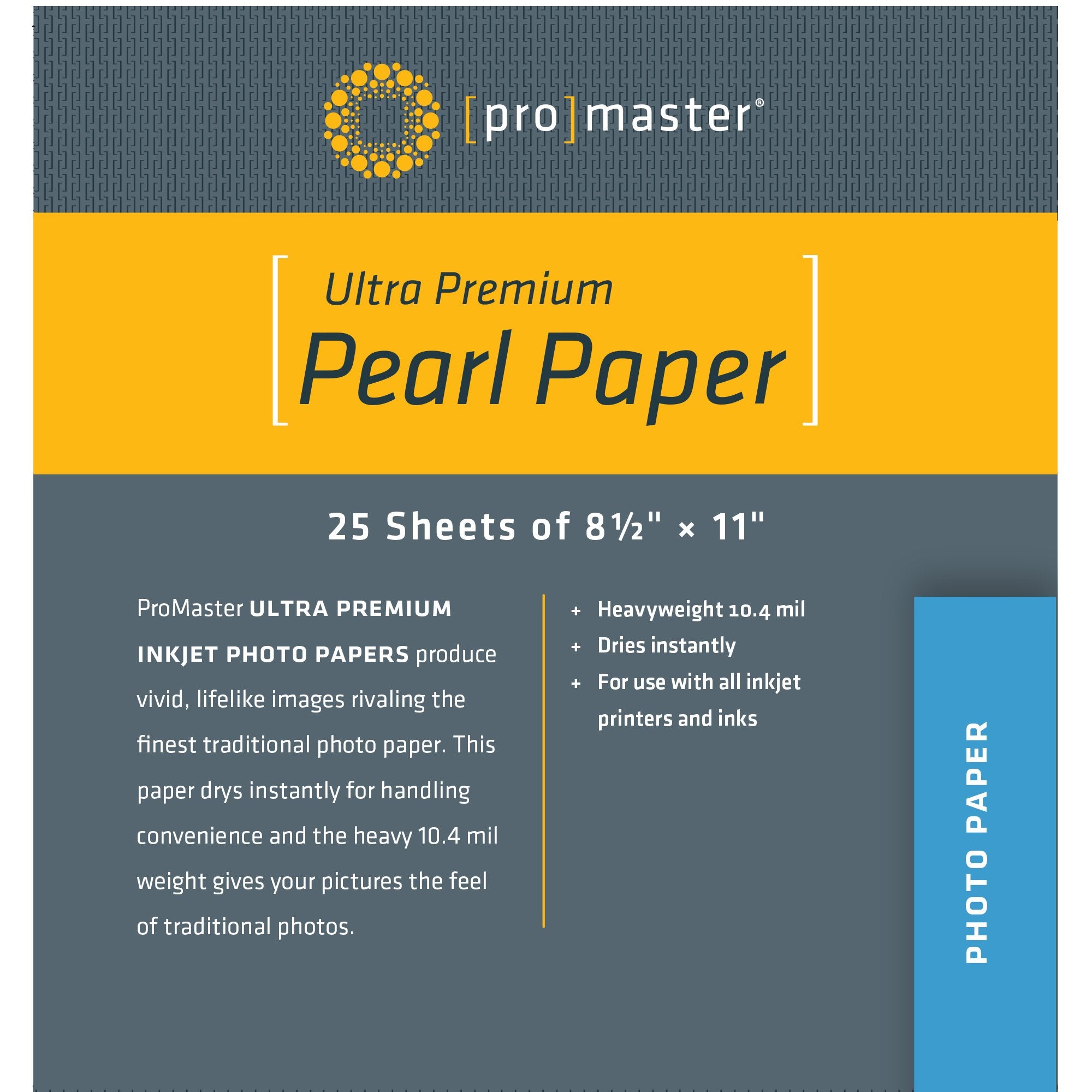 Promaster 5313 PhotoImage Pro 8.5x11 Inkjet 25pk Paper - Pearl