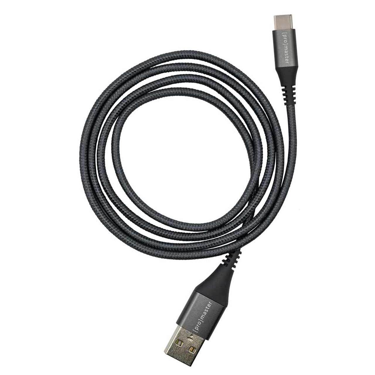 Promaster USB-C to USB-A Braided Cable 1m - grey