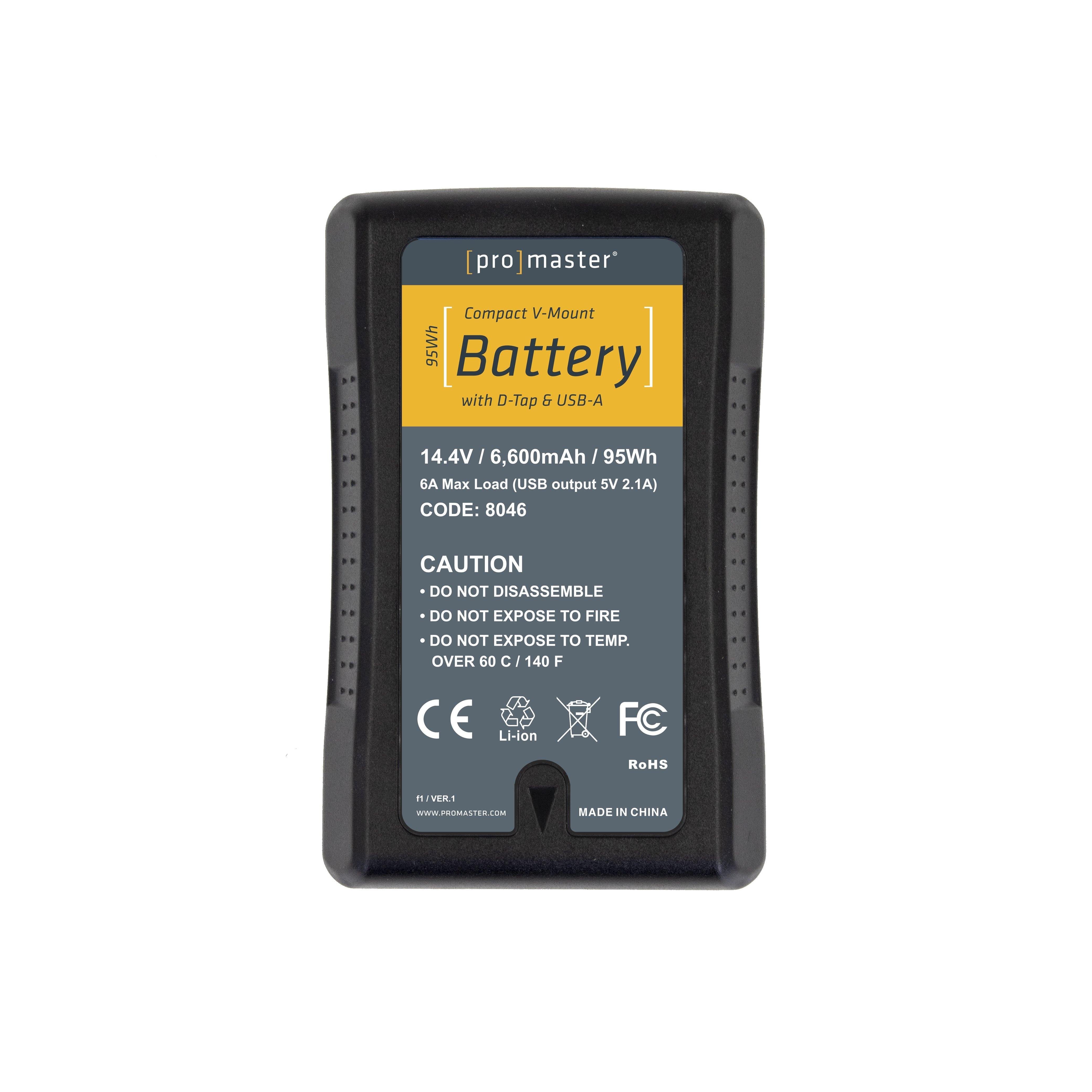 Promaster 8046 Compact V-Mount Battery Kit 95Wh with D-Tap & USB-A