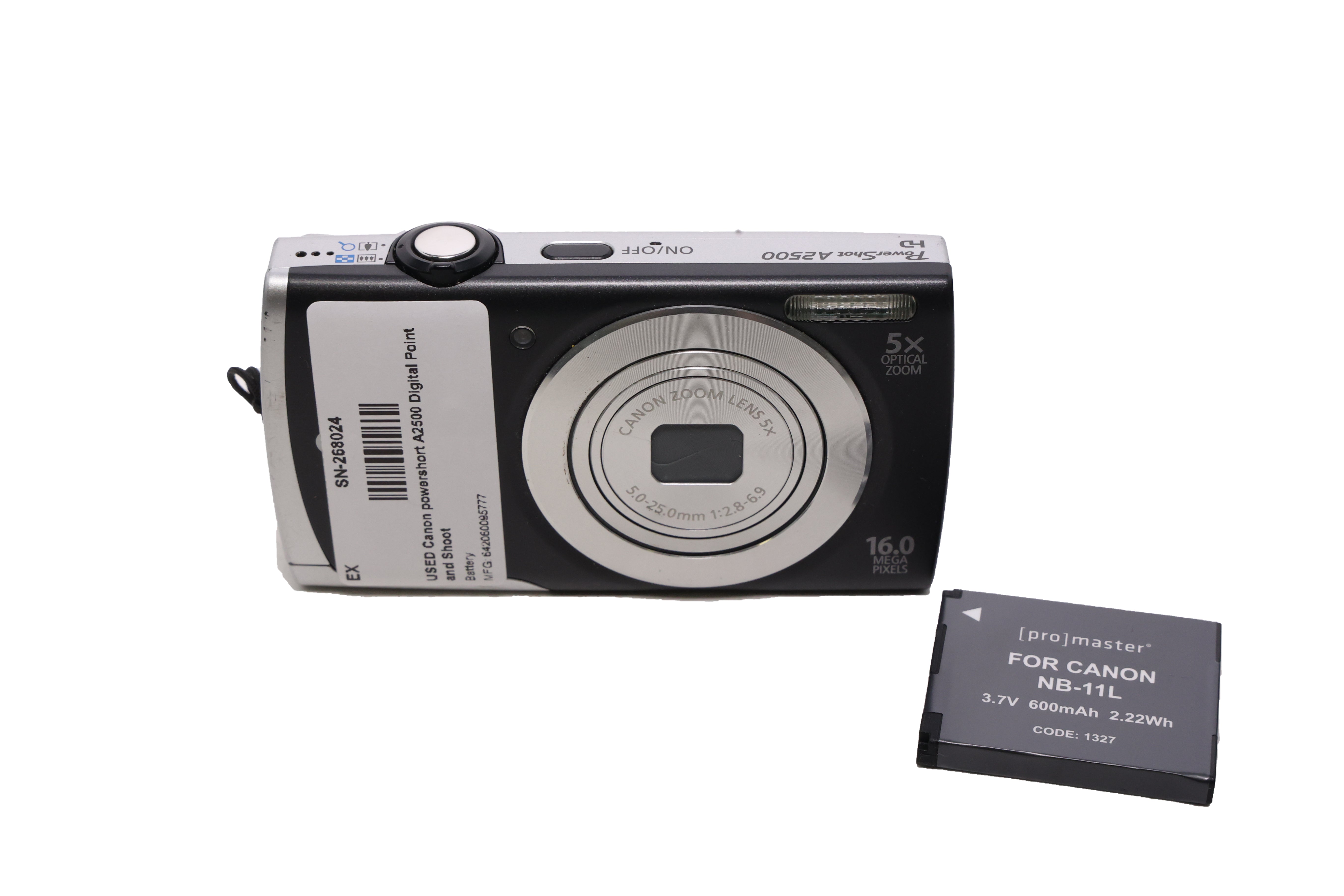 USED Canon powershort A2500 Digital Point and Shoot