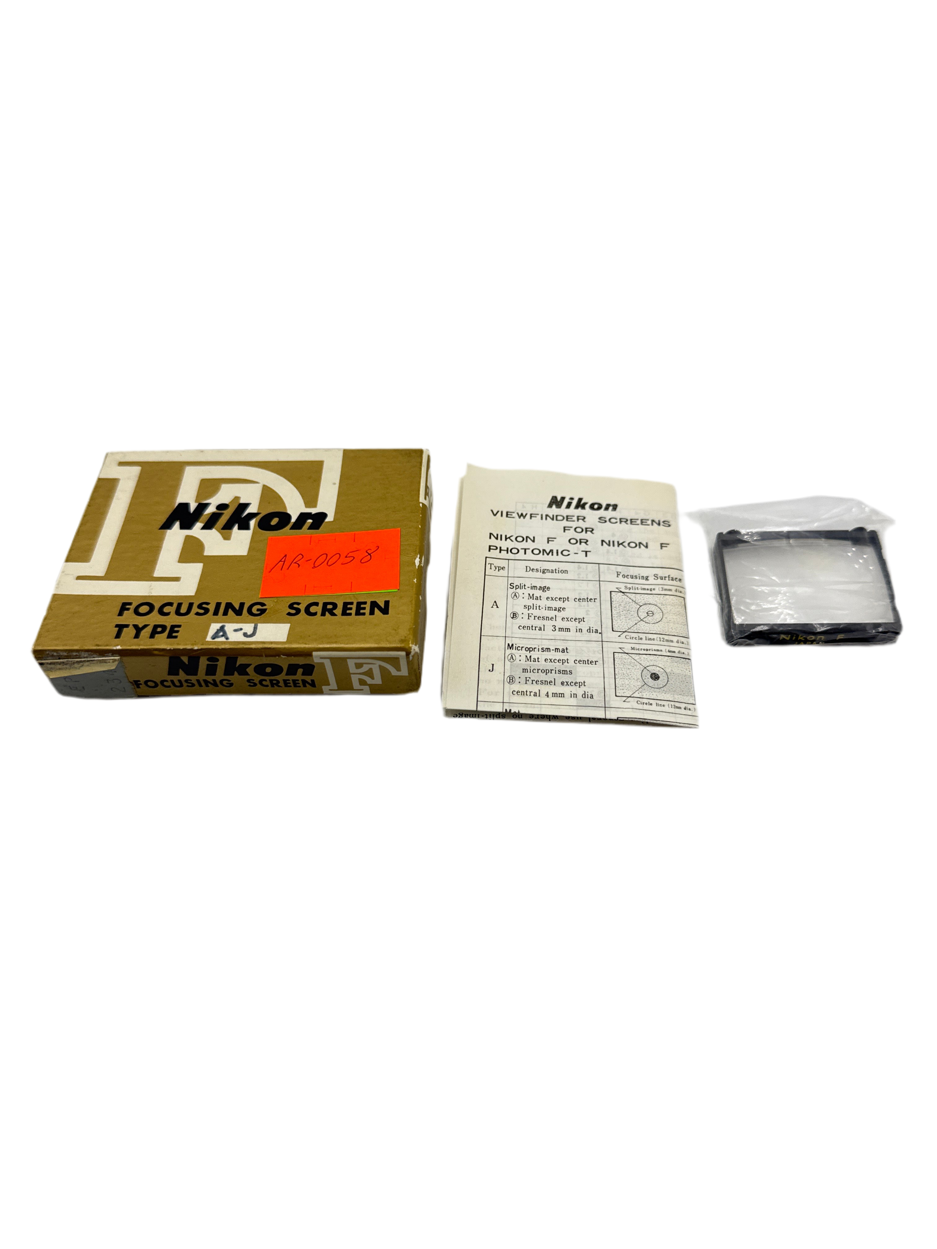 Nikon F Focusing Screen Type J (0058)