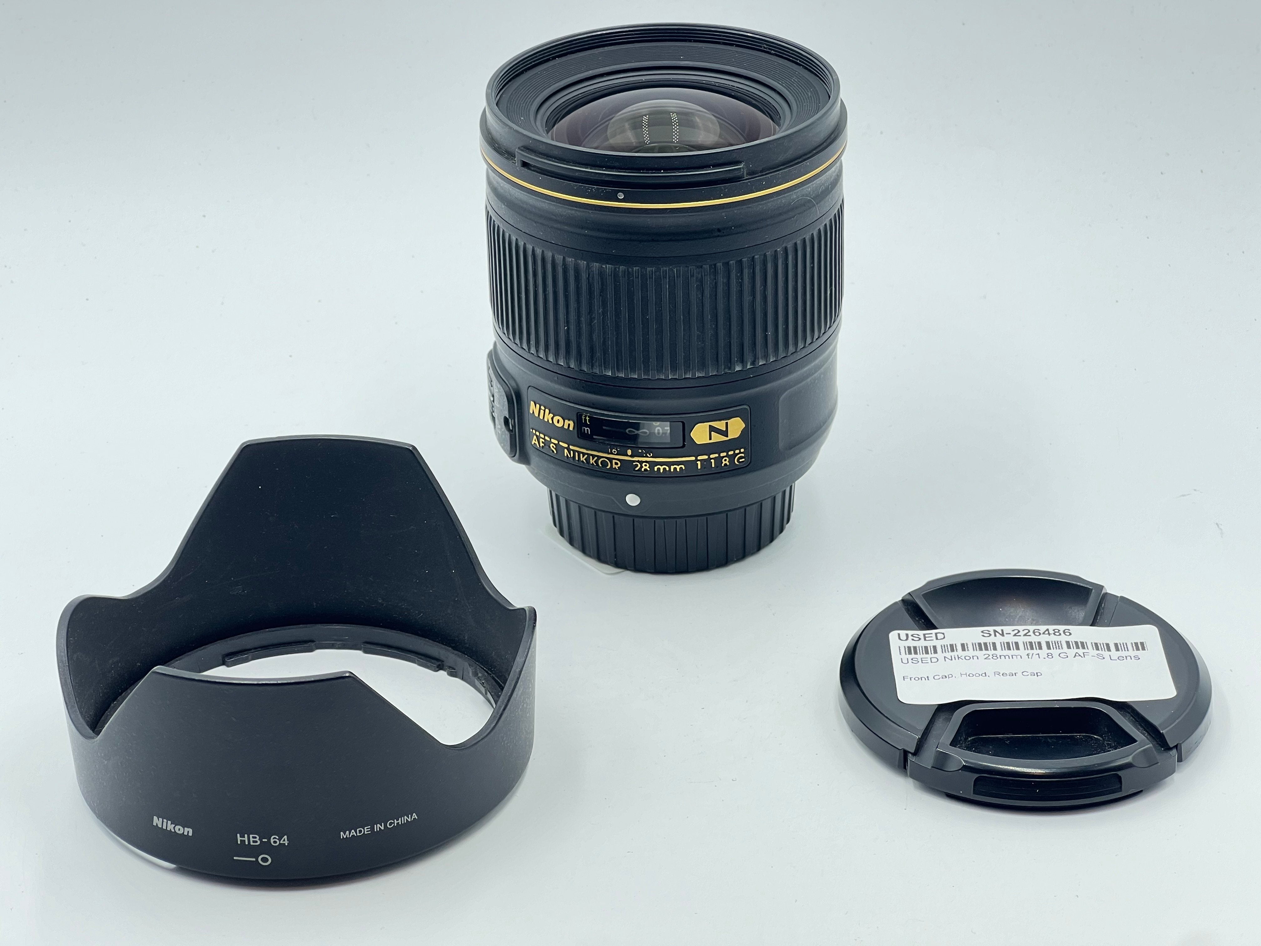 USED Nikon 28mm f/1.8 G AF-S Lens