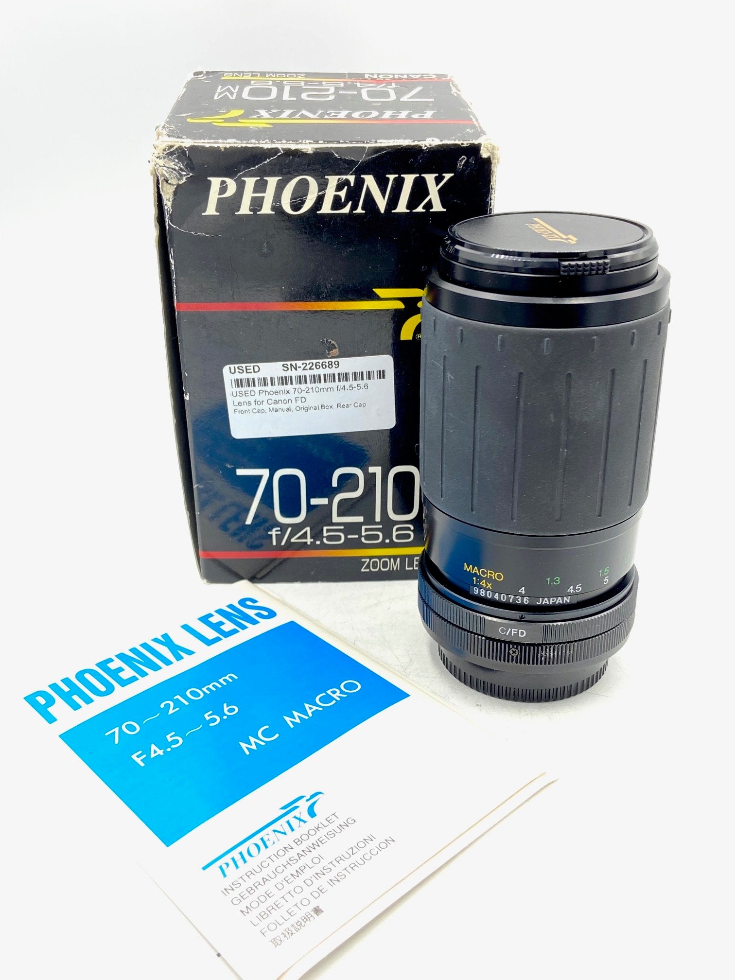 USED Phoenix 70-210mm f/4.5-5.6 Lens for Canon FD