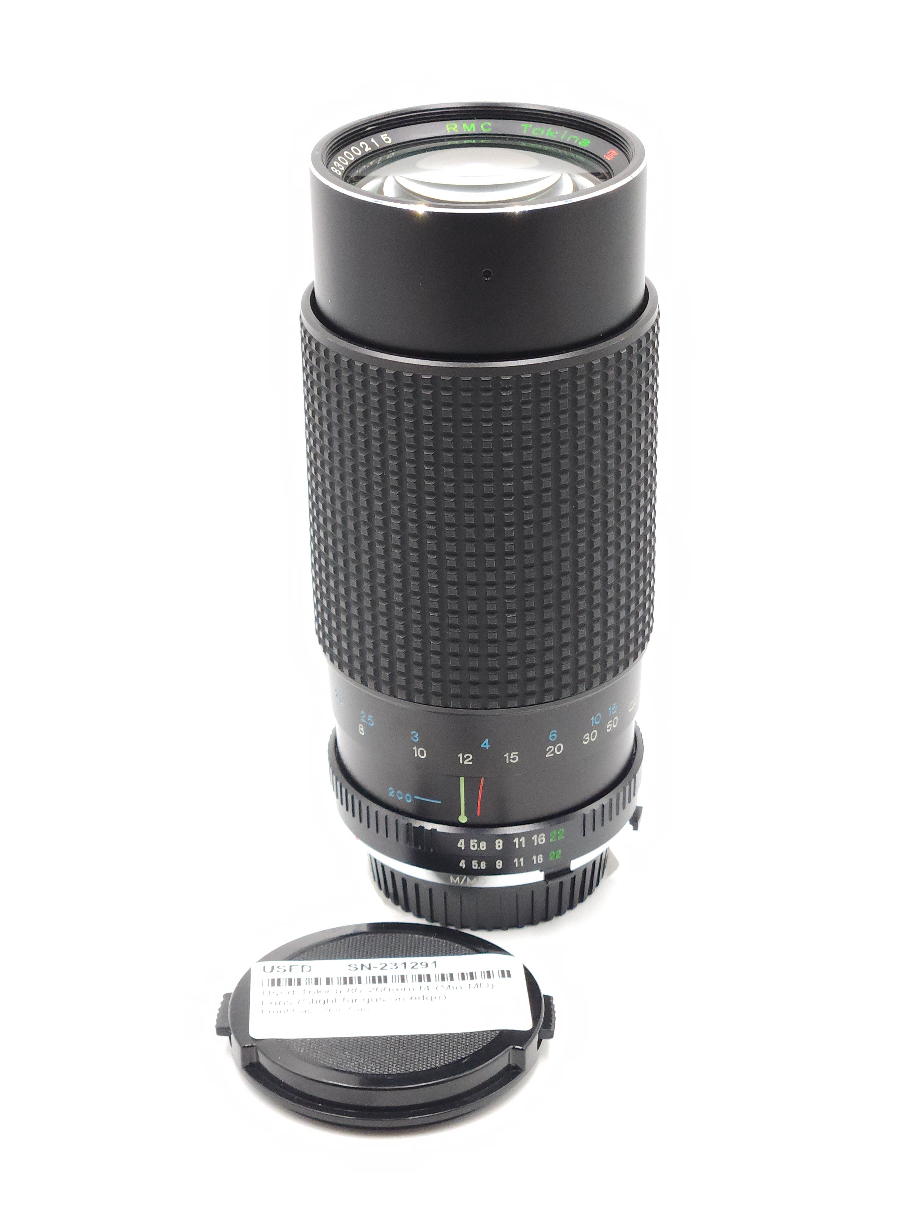 Used Tokina 80-200mm f4 (Min-MD) Lens (Slight fungus on edge)