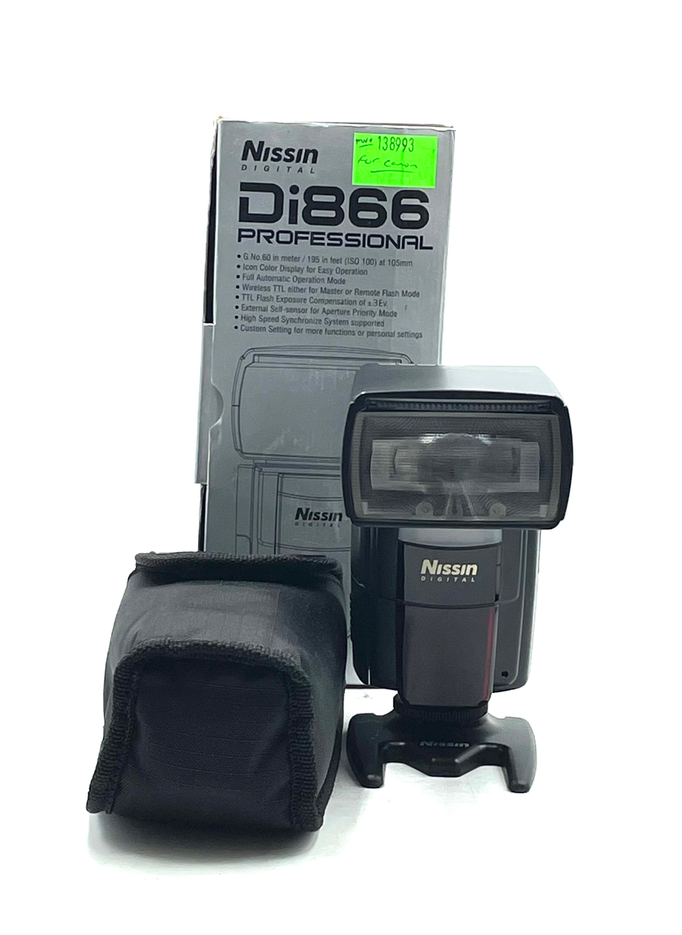 Nissin Di866 Flash W/ case,box, and flash stand (For Canon)