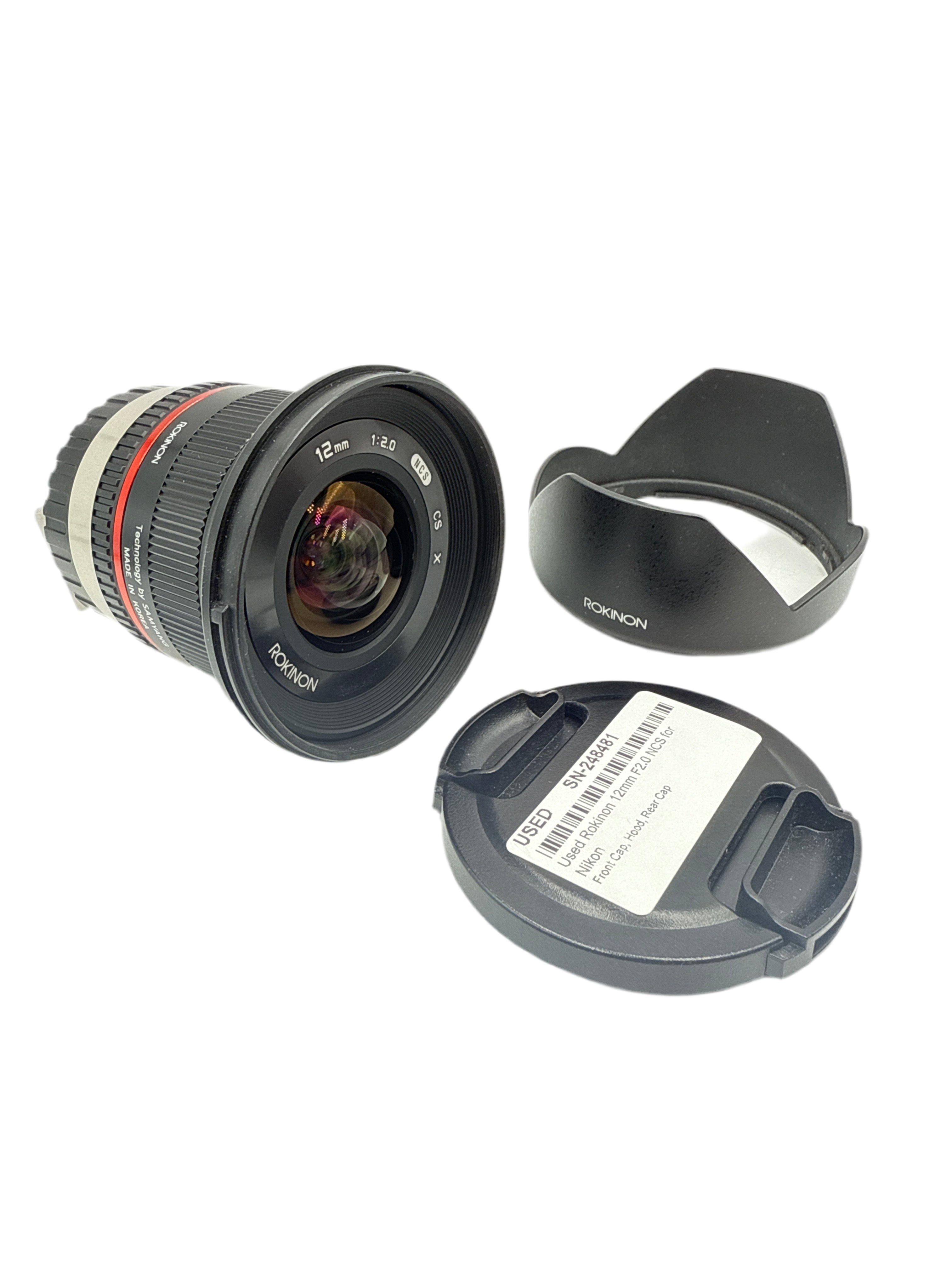 Used Rokinon 12mm F2.0 NCS for Nikon