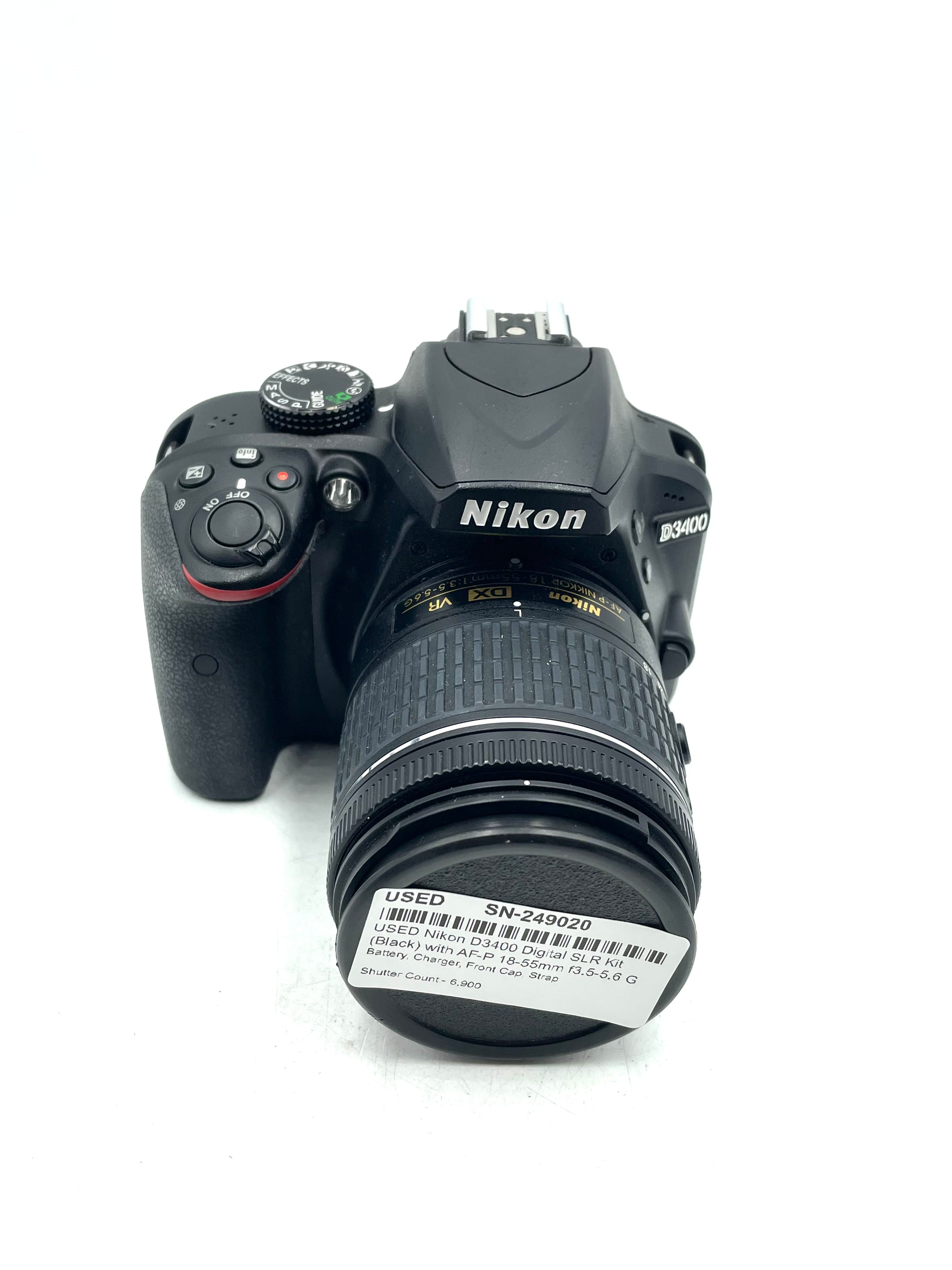 USED Nikon D3400 Digital SLR Kit (Black) with AF-P 18-55mm f3.5-5.6 G VR DX Lens
