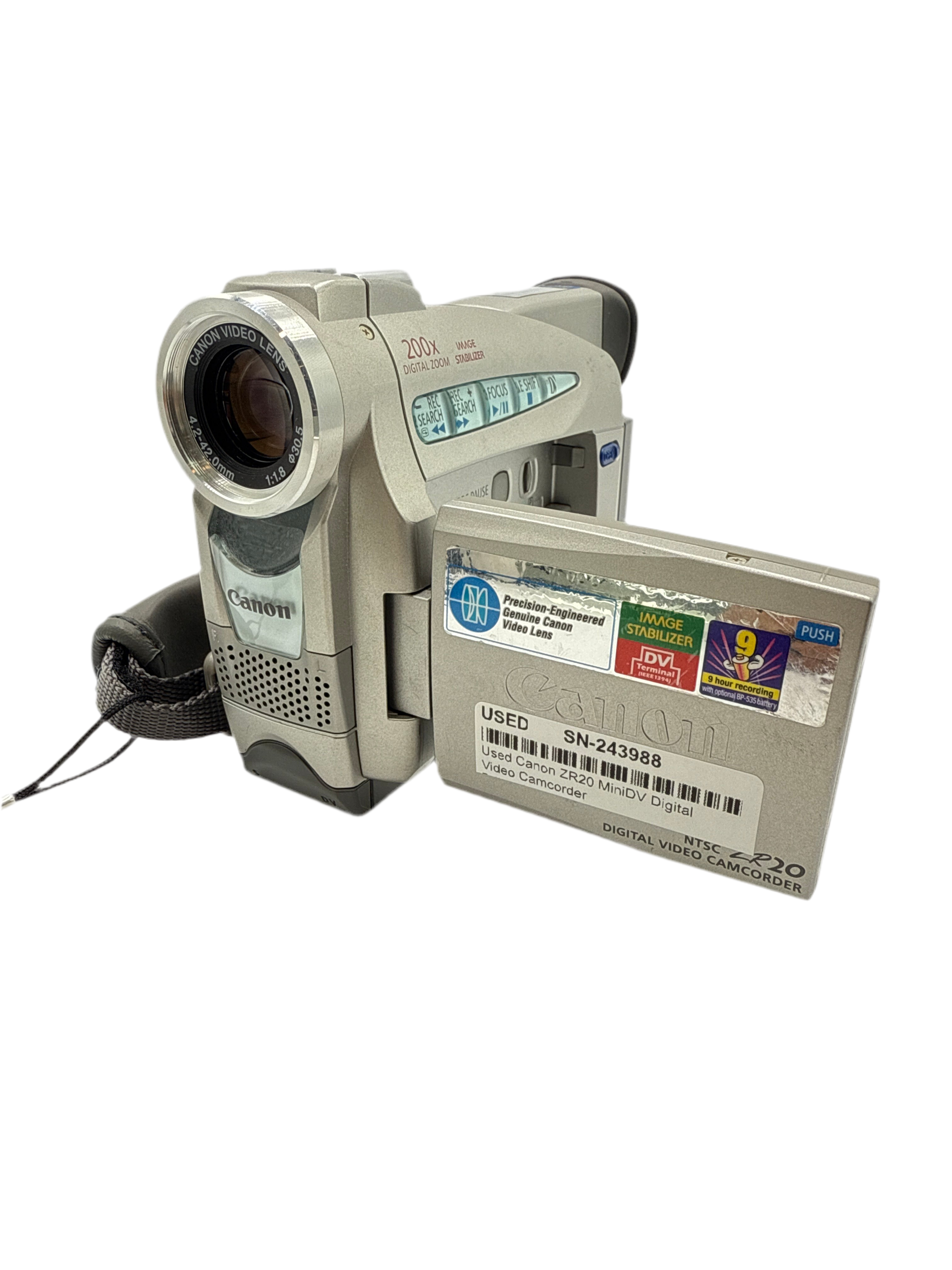 Used Canon ZR20 MiniDV Digital Video Camcorder