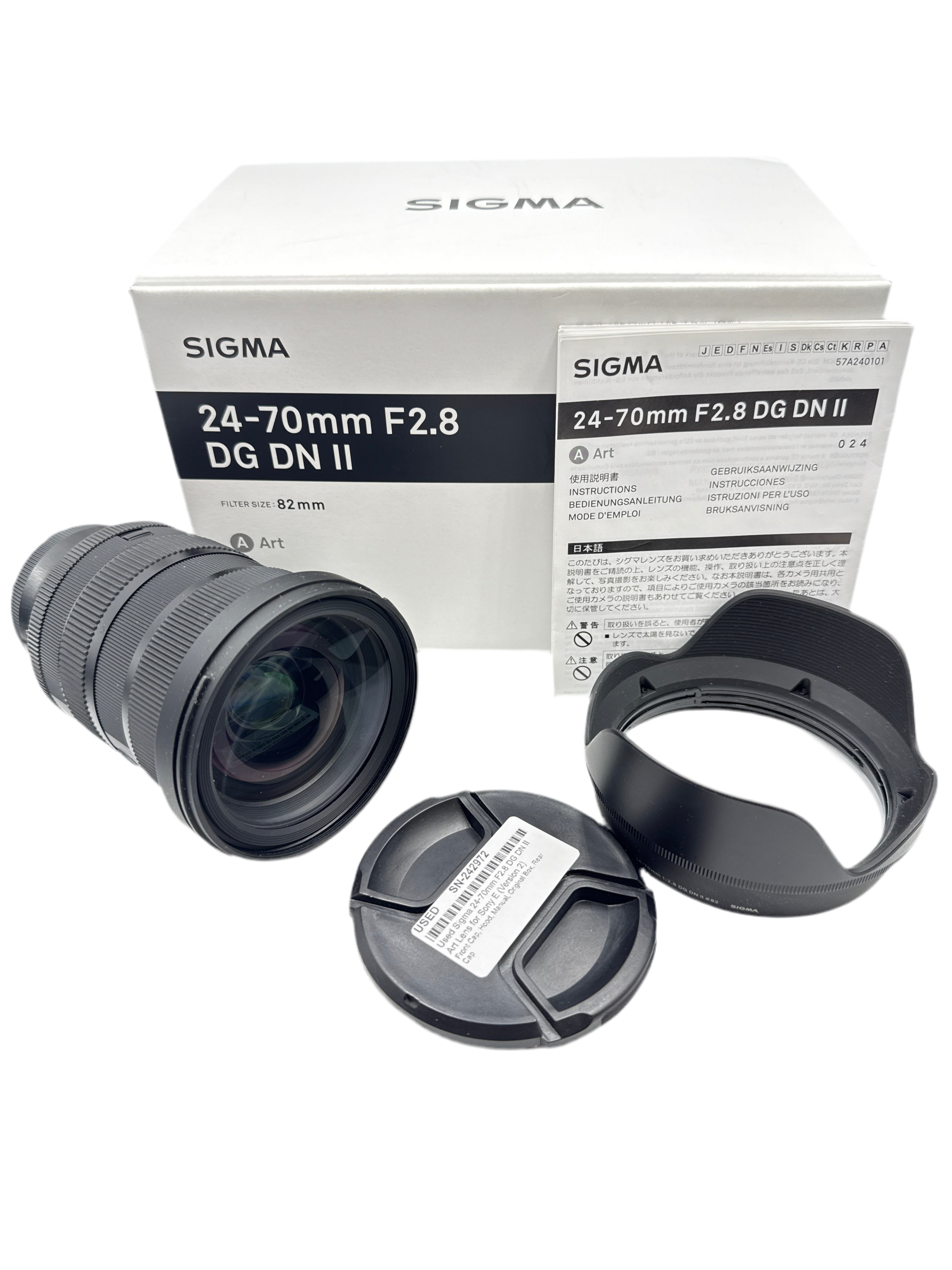 Used Sigma 24-70mm F2.8 DG DN II Art Lens for Sony E (Version 2)
