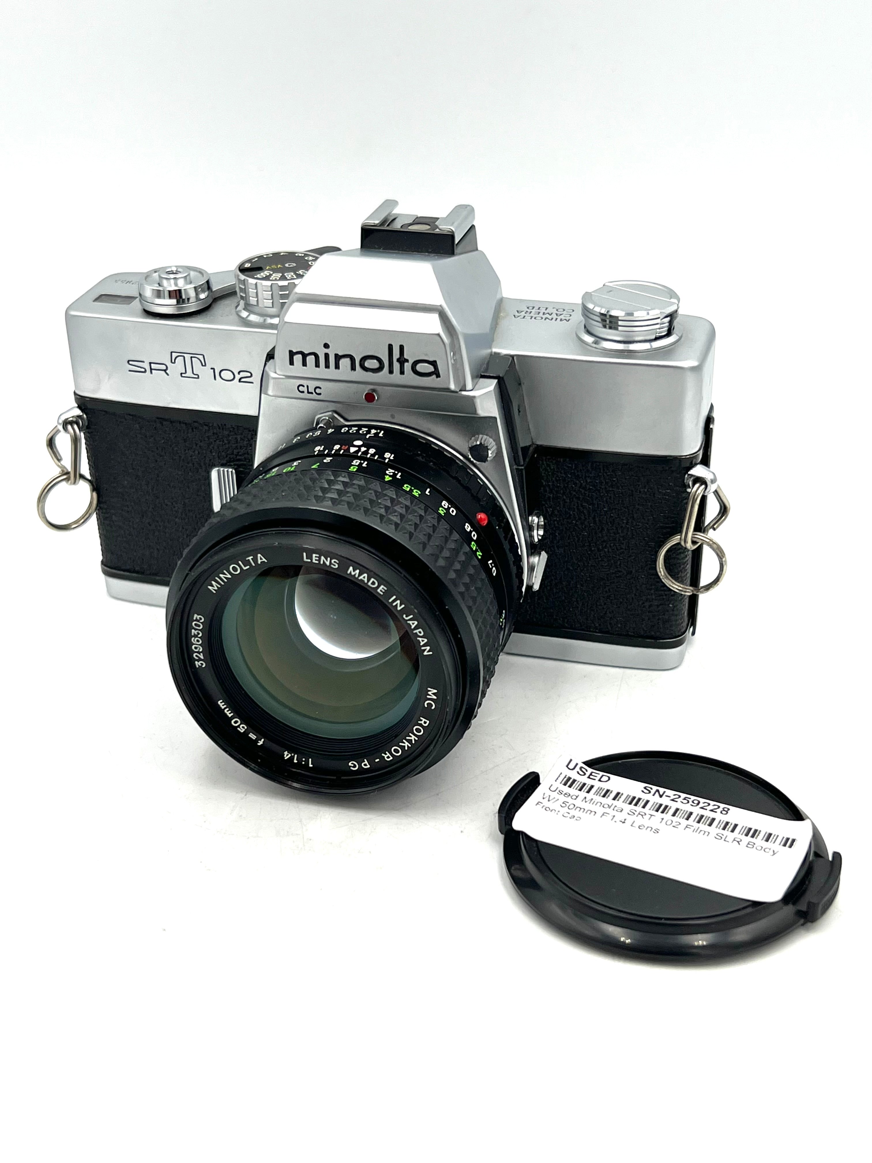 Used Minolta SRT 102 Film SLR Body W/ 50mm F1.4 Lens