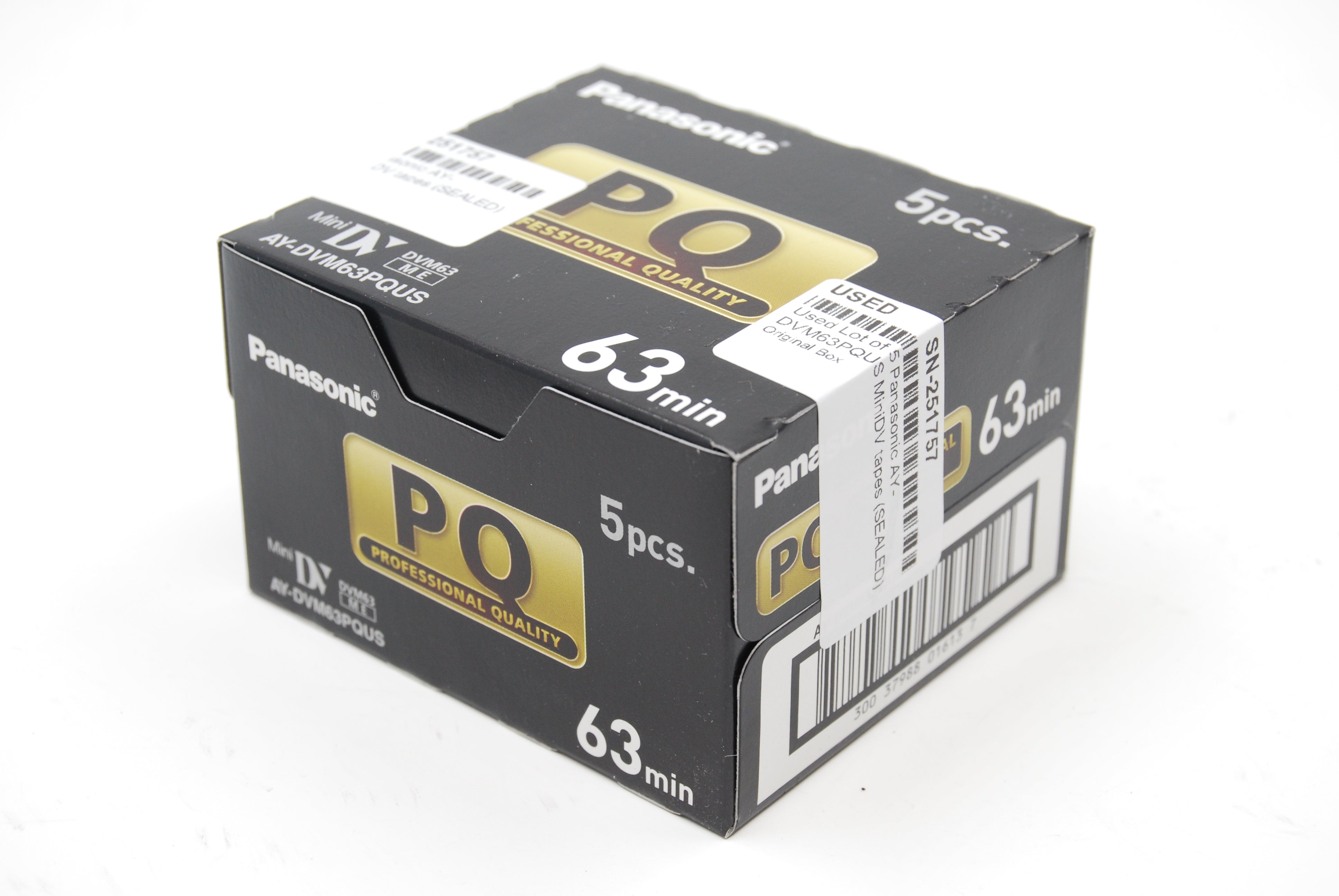 Used Lot of 5 Panasonic AY-DVM63PQUS MiniDV tapes (SEALED)