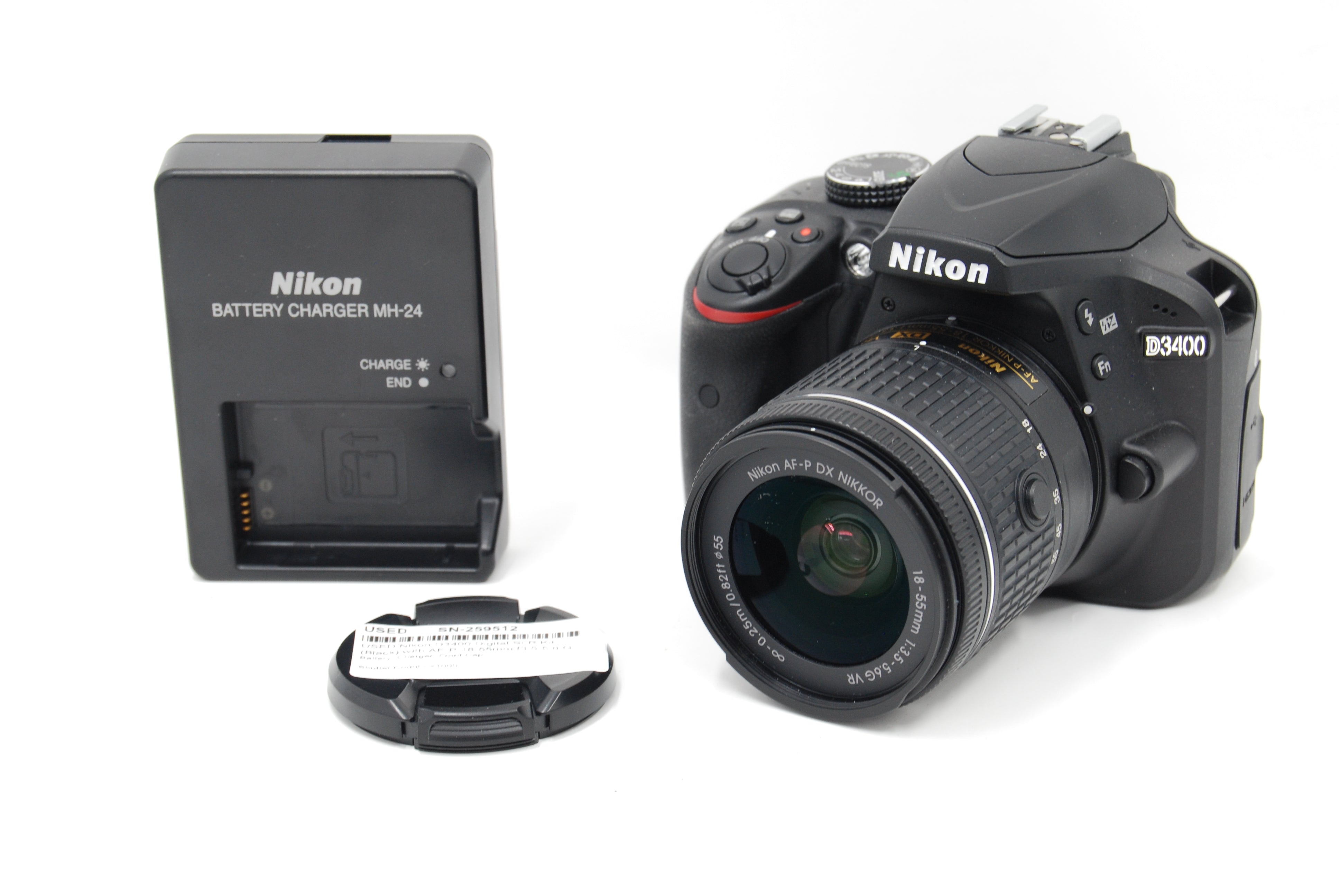 USED Nikon D3400 Digital SLR Kit (Black) with AF-P 18-55mm f3.5-5.6 G VR DX Lens