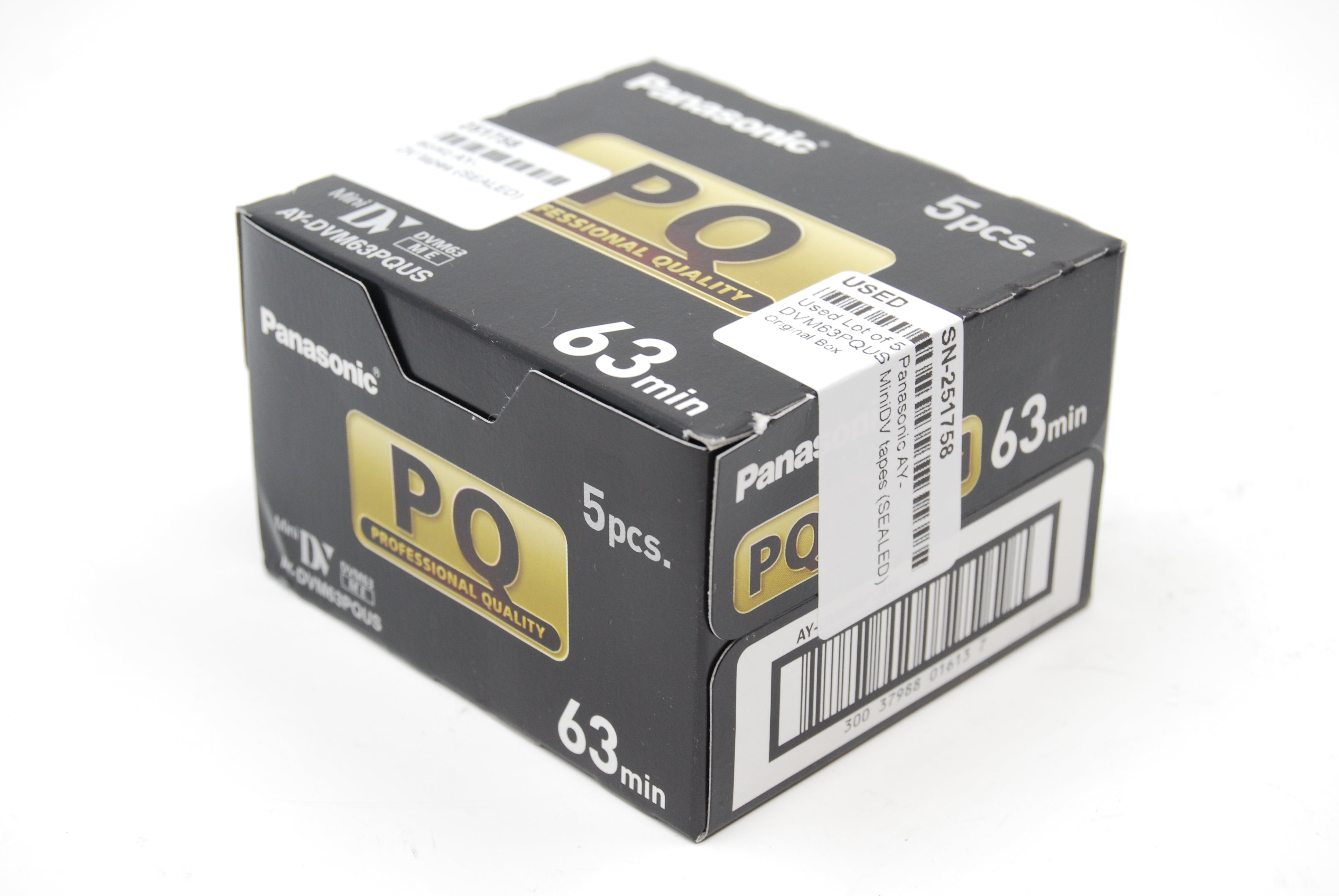 Used Lot of 5 Panasonic AY-DVM63PQUS MiniDV tapes (SEALED)