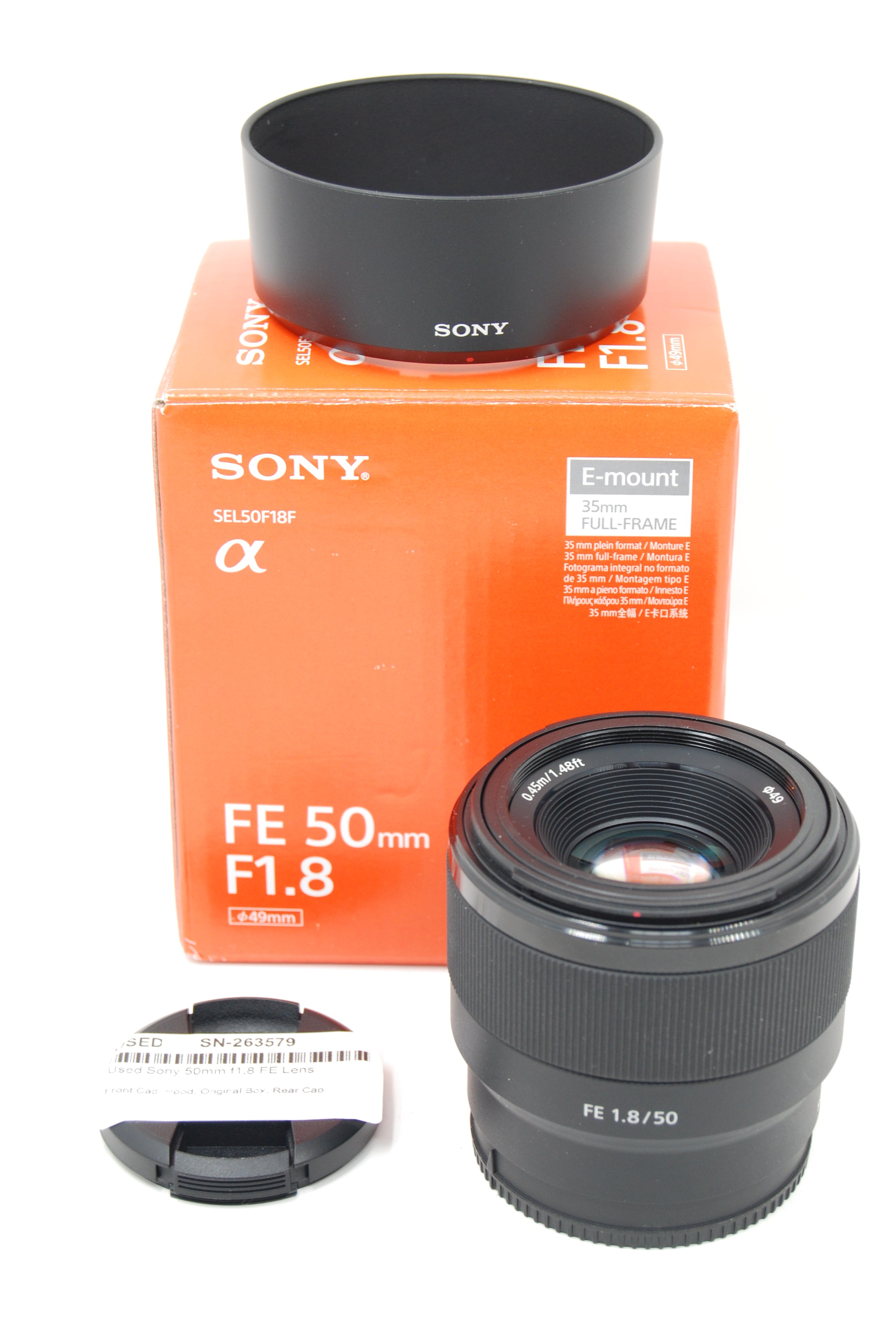 Used Sony 50mm f1.8 FE Lens