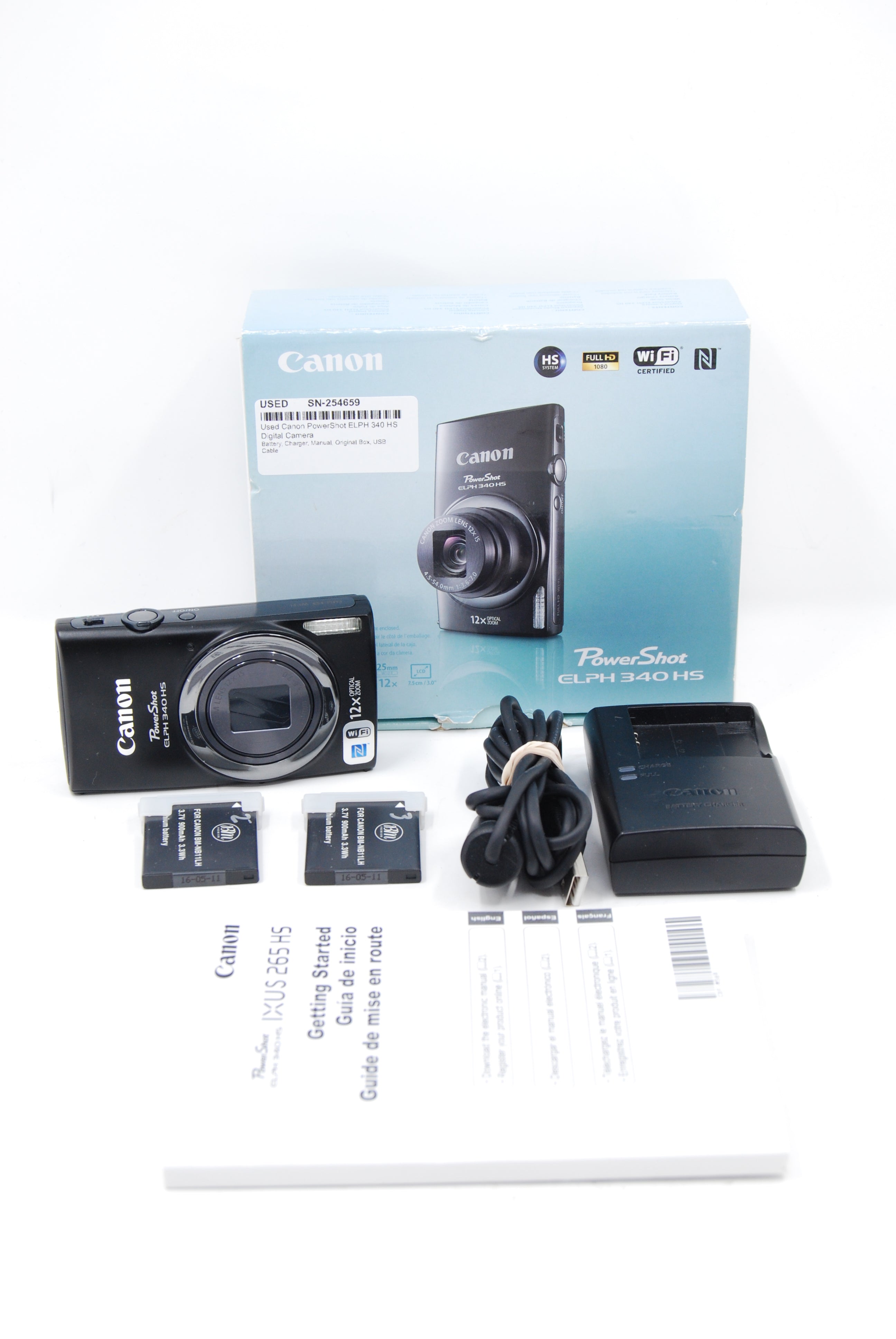 Used Canon PowerShot ELPH 340 HS Digital Camera