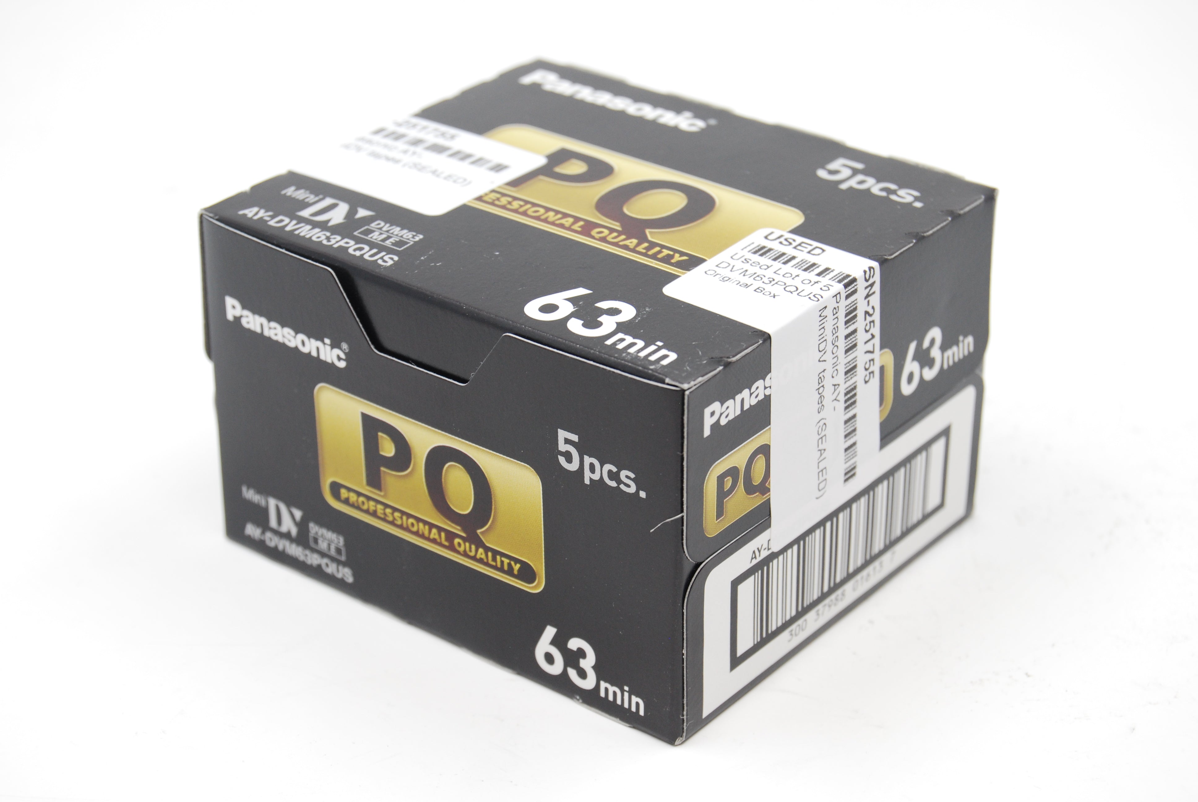 Used Lot of 5 Panasonic AY-DVM63PQUS MiniDV tapes (SEALED)