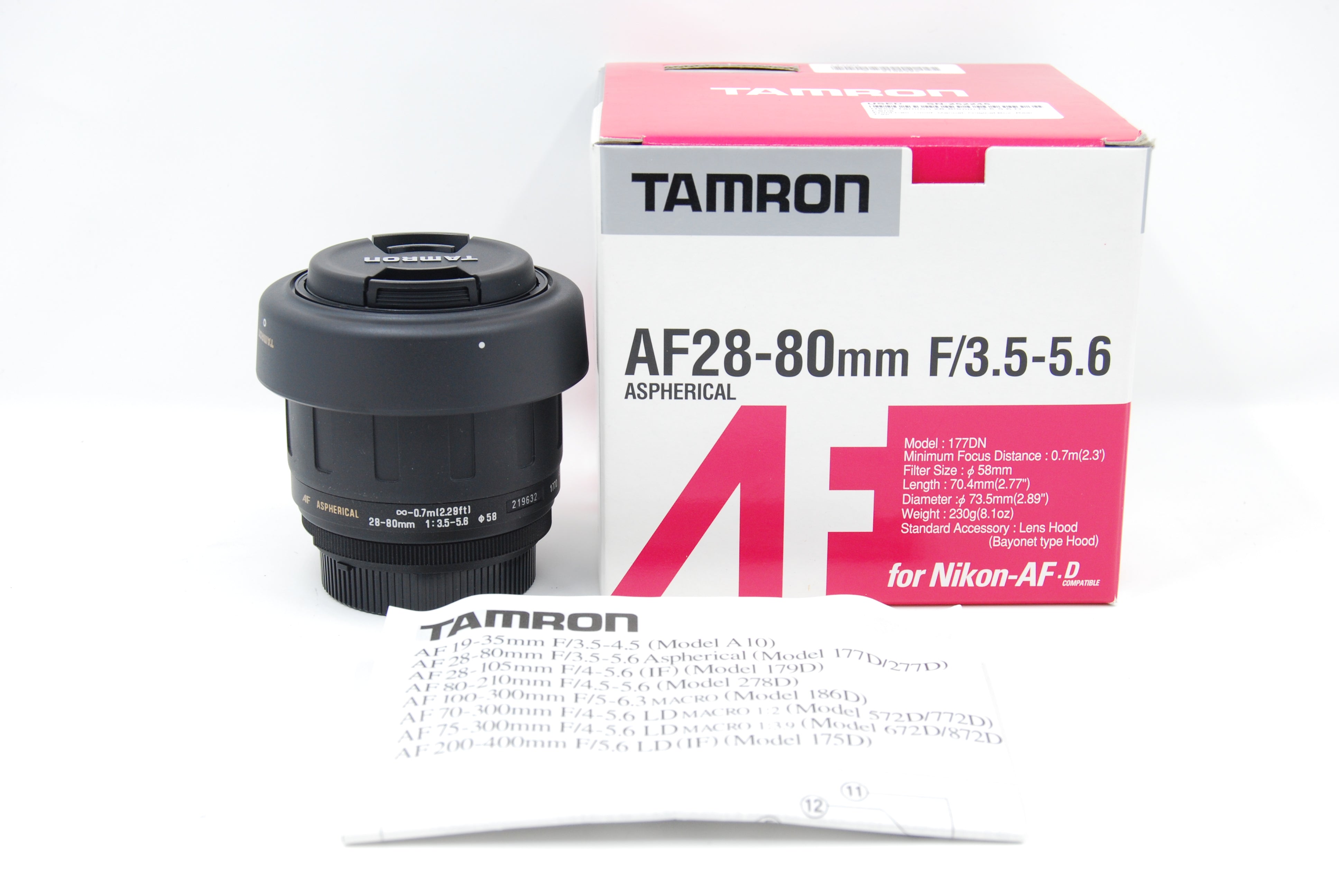 Used Tamron 28-80mm f3.5-5.6 D Lens