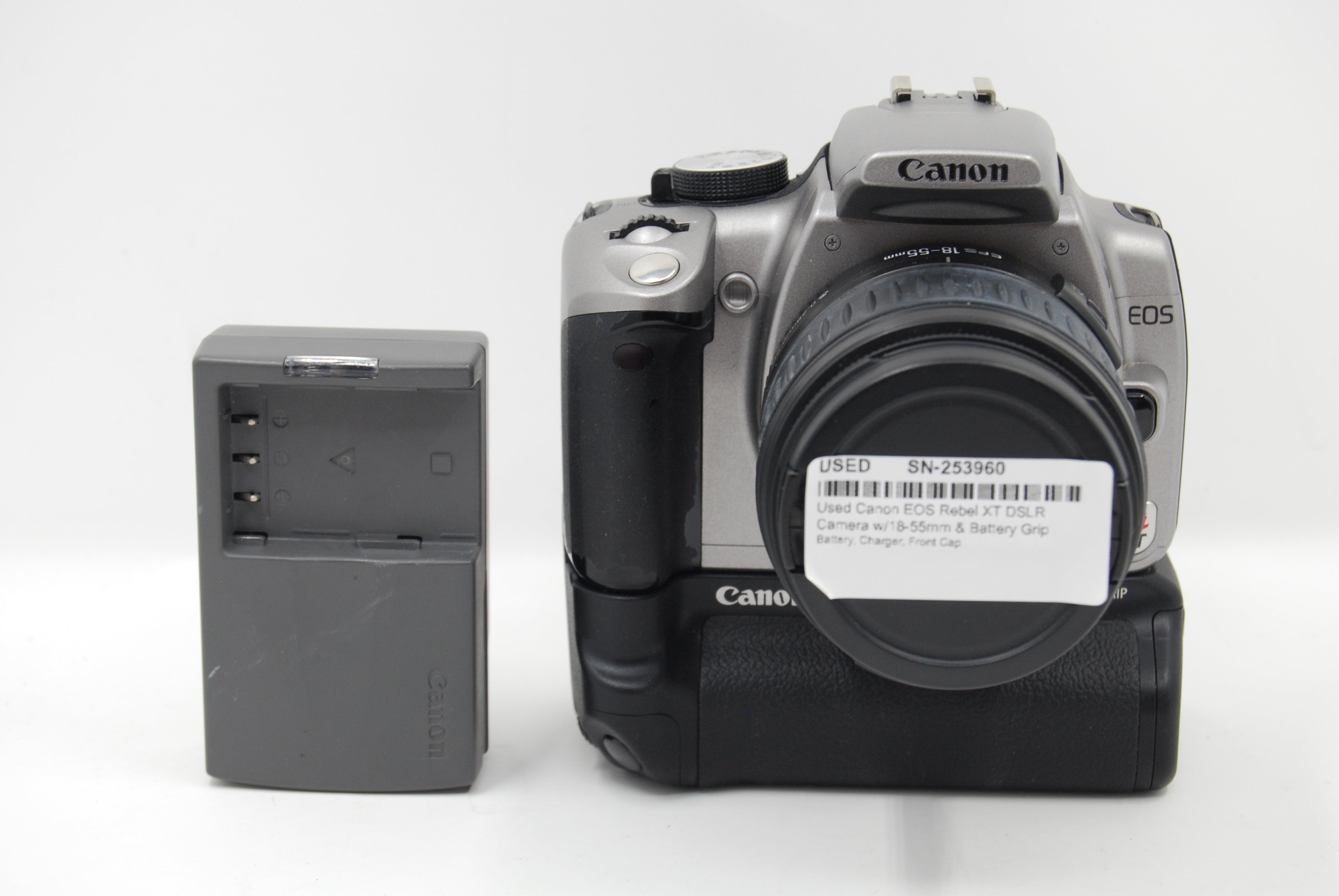 Used Canon EOS Rebel XT DSLR Camera w/18-55mm & Battery Grip