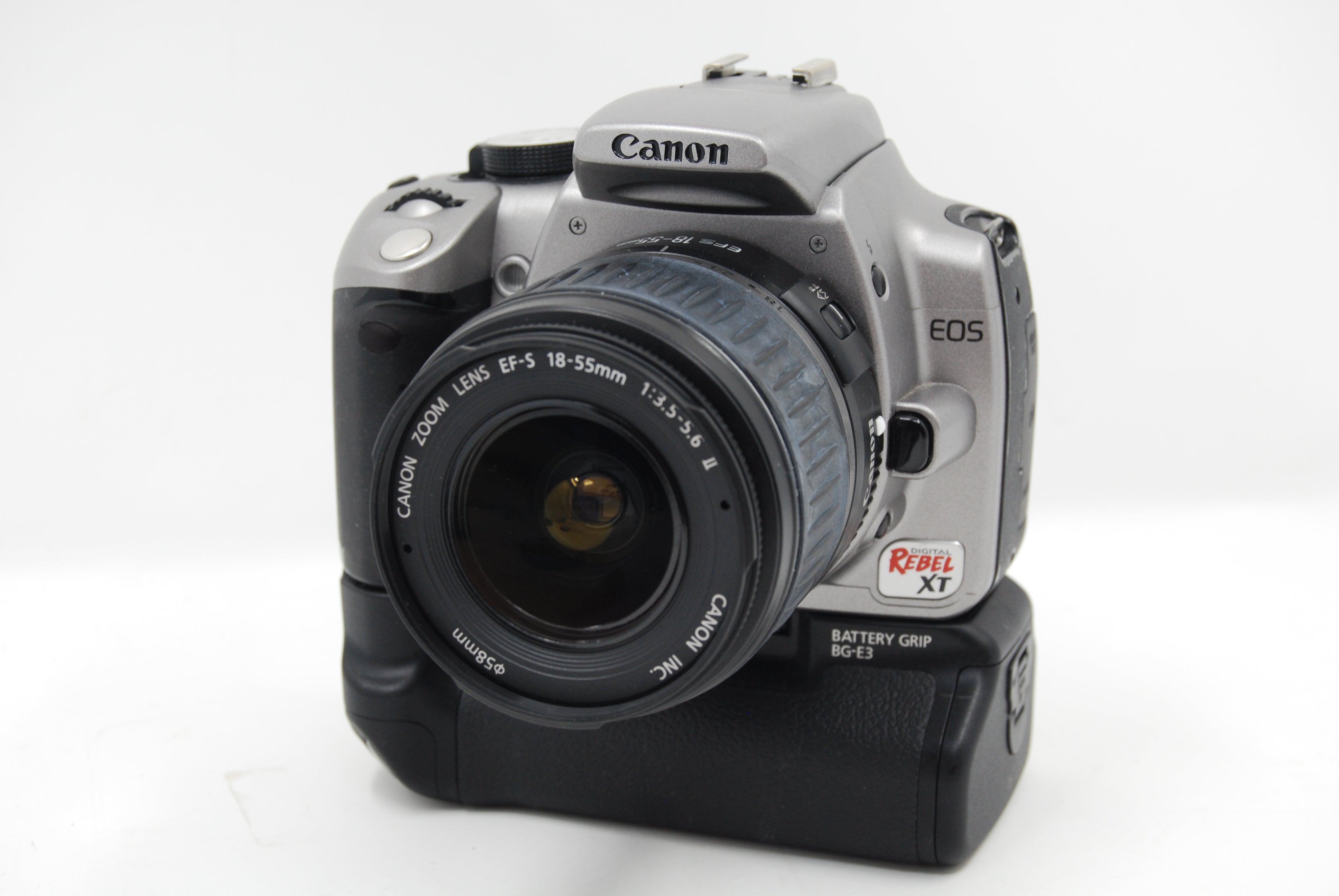 Used Canon EOS Rebel XT DSLR Camera w/18-55mm & Battery Grip