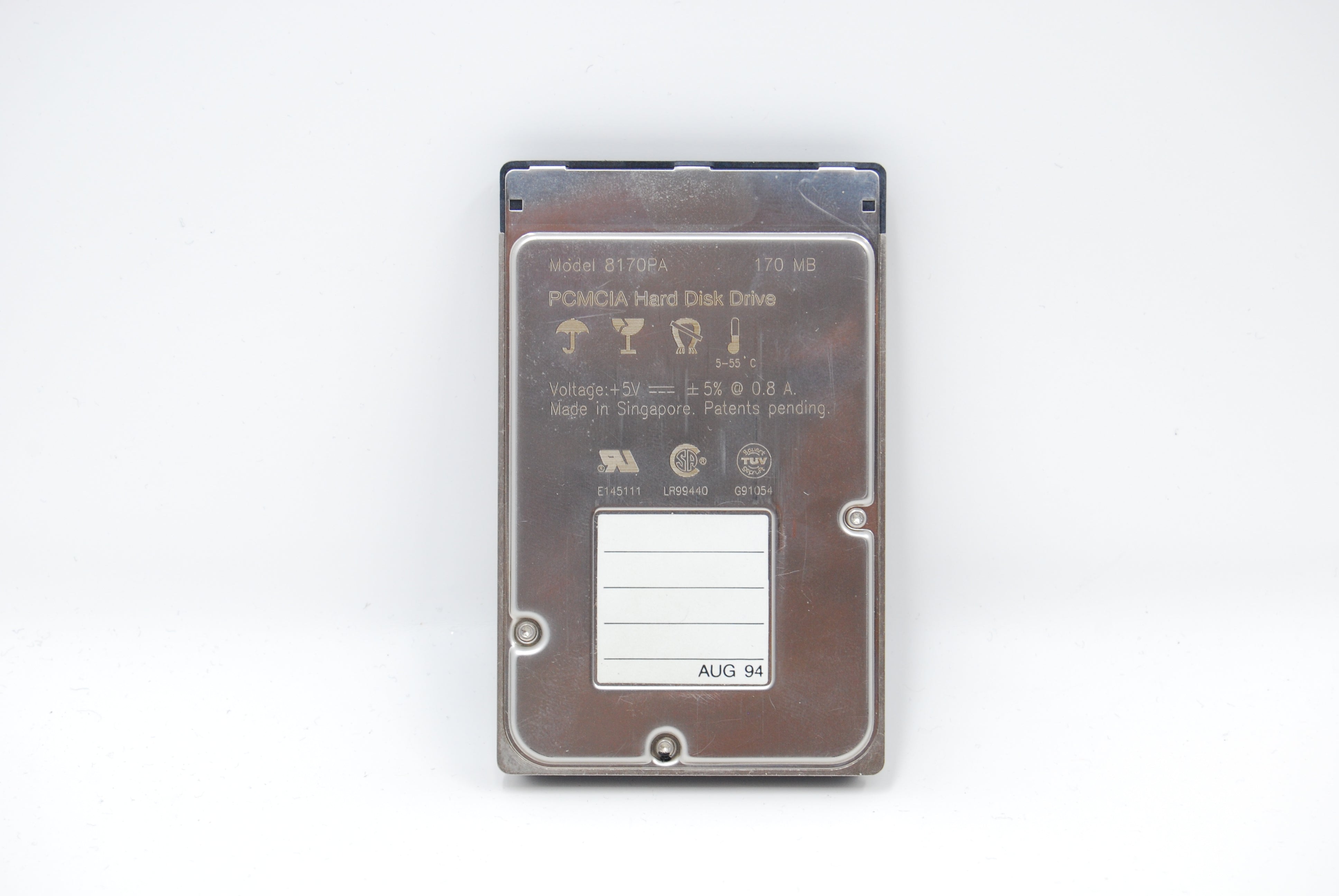 Used INTEGRAL Model 8170PA, VIPER 170, 170MB PCMCIA Hard Disk Drive