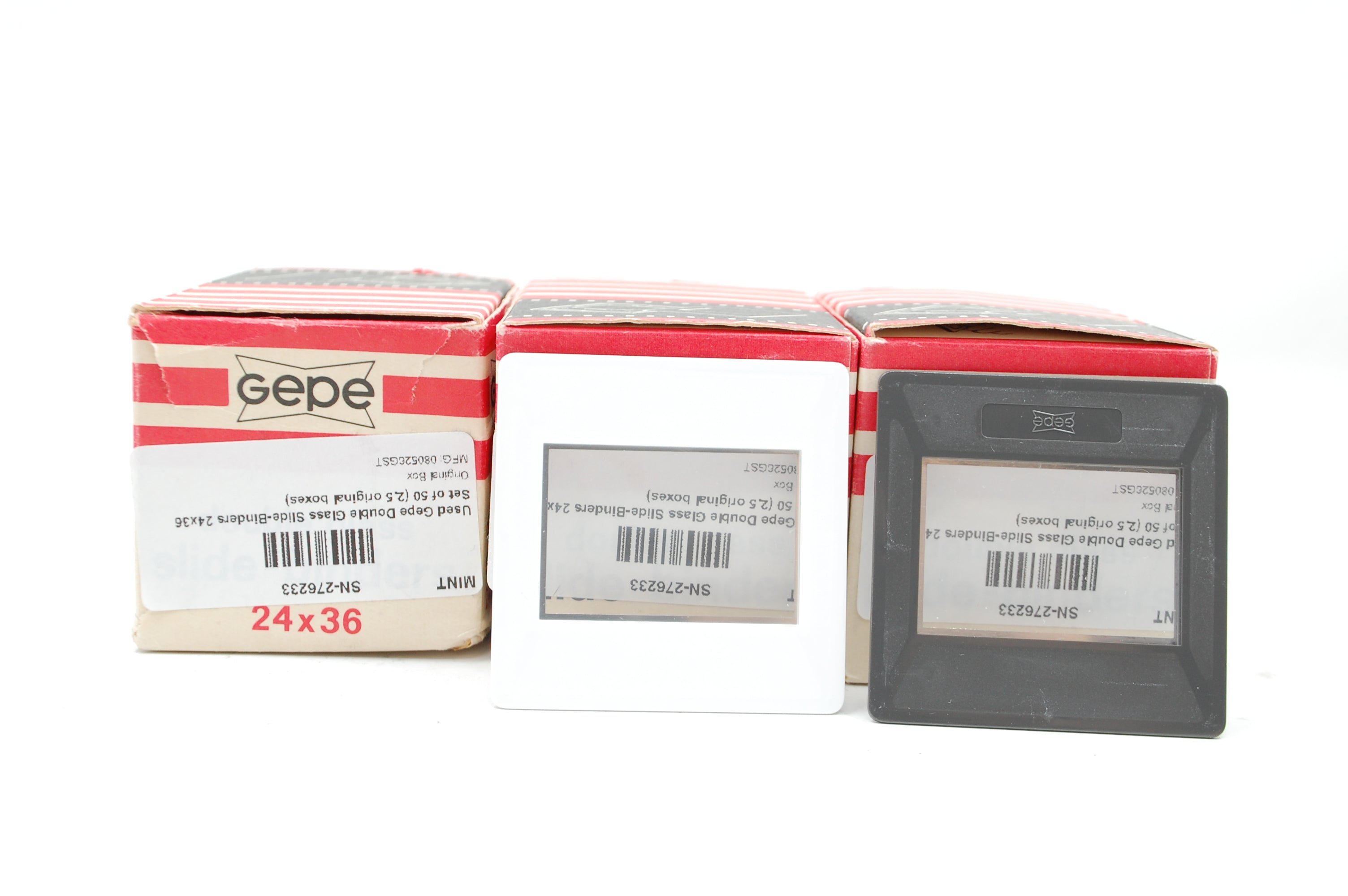 Used Gepe Double Glass Slide-Binders 24x36 Set of 50 (2.5 original boxes)
