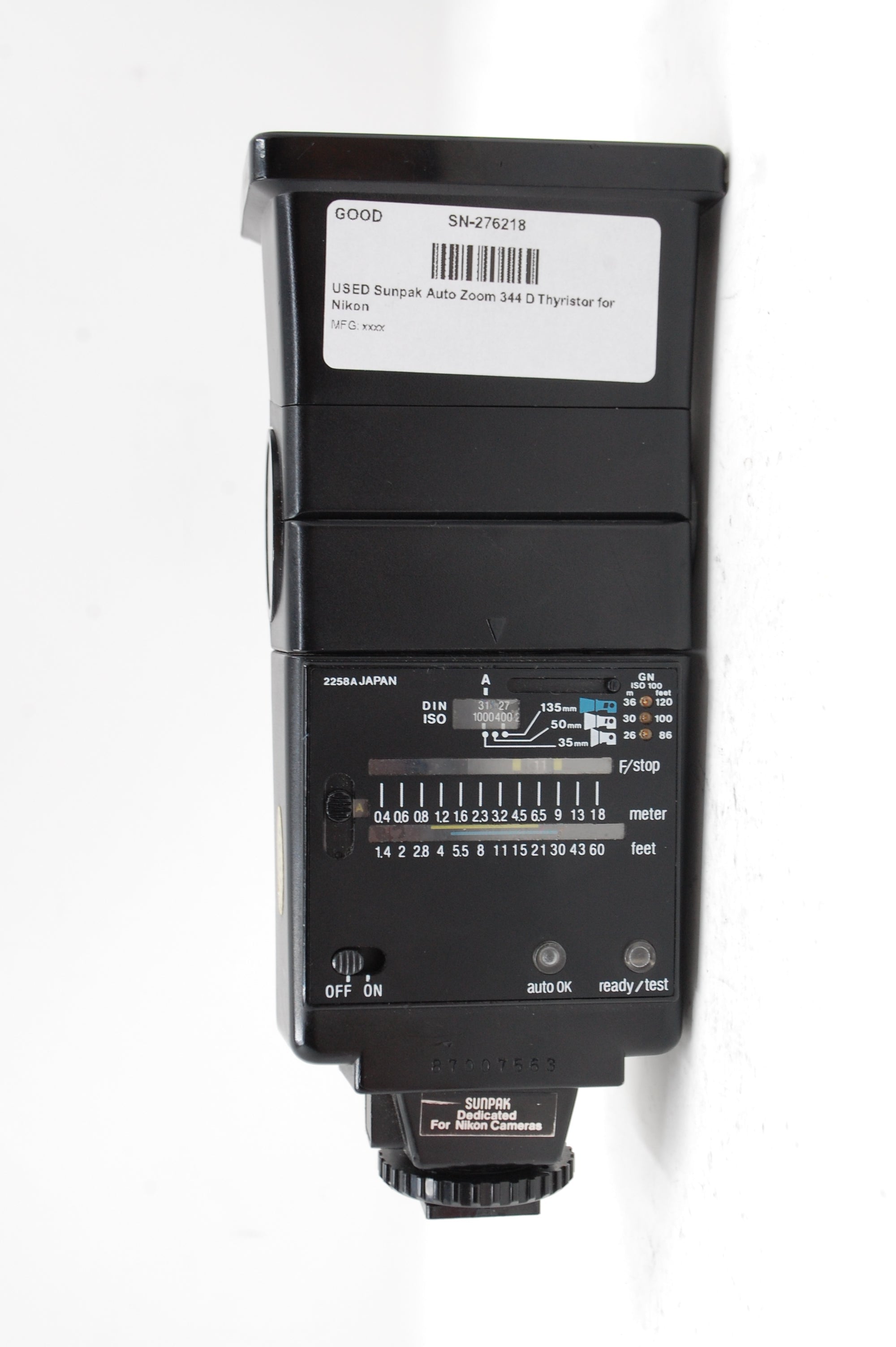 USED Sunpak Auto Zoom 344 D Thyristor for Nikon