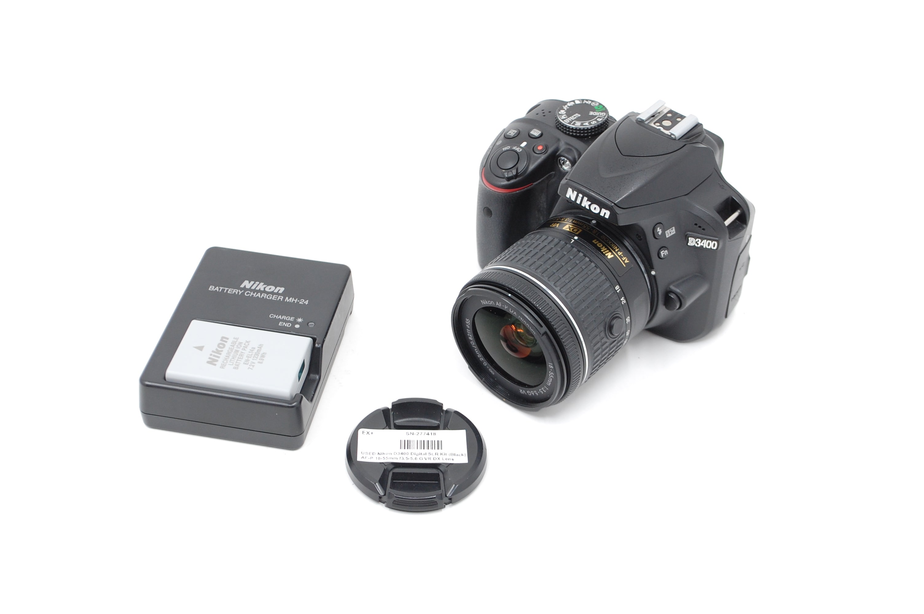 USED Nikon D3400 Digital SLR Kit (Black) with AF-P 18-55mm f3.5-5.6 G VR DX Lens
