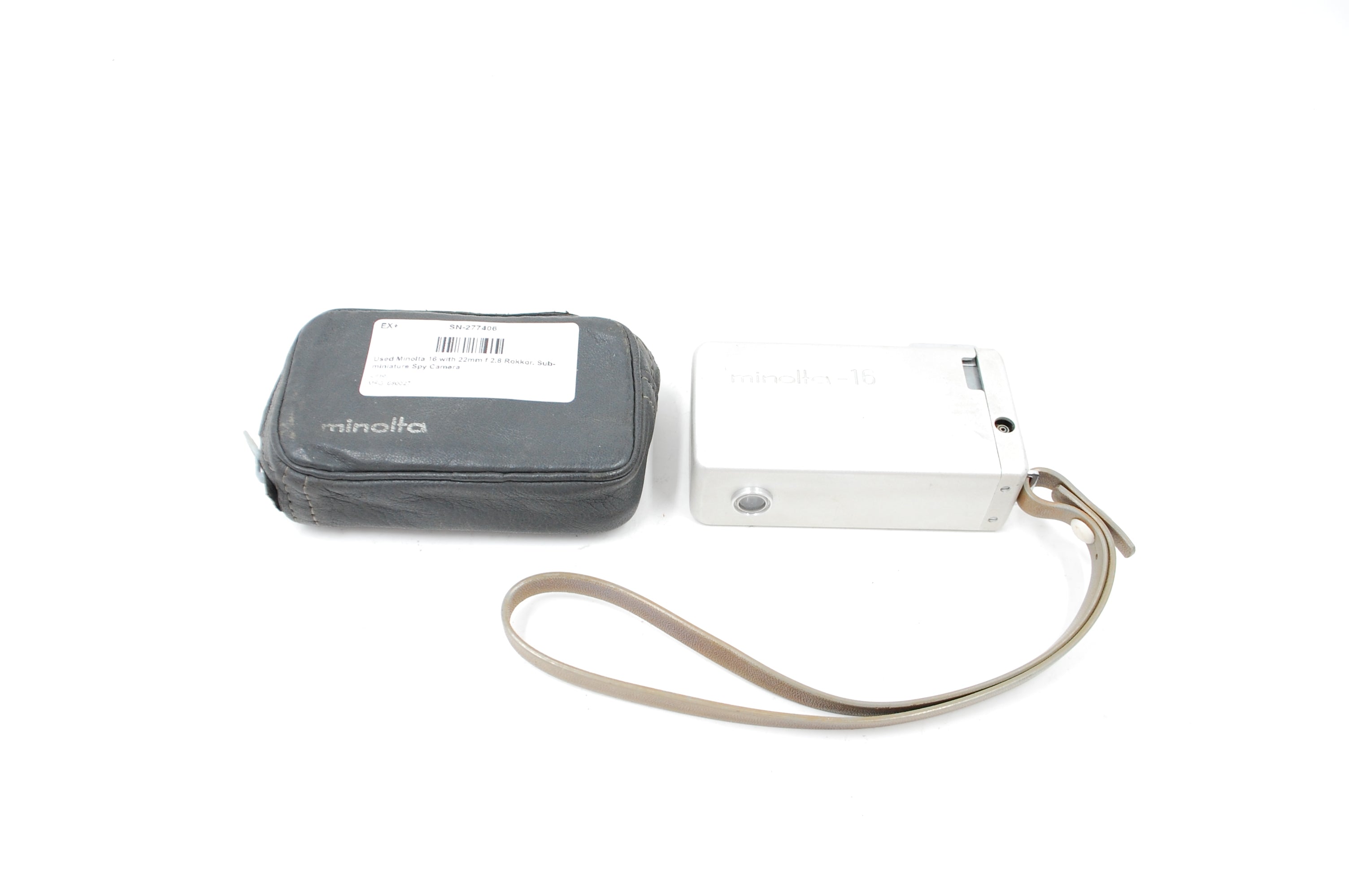 Used Minolta 16 with 22mm f 2.8 Rokkor. Subminiature Spy Camera