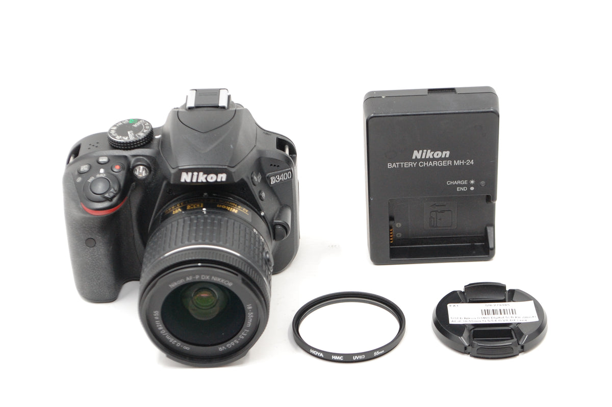USED Nikon D3400 Digital SLR Kit (Black) with AF-P 18-55mm f3.5-5.6 G VR DX Lens