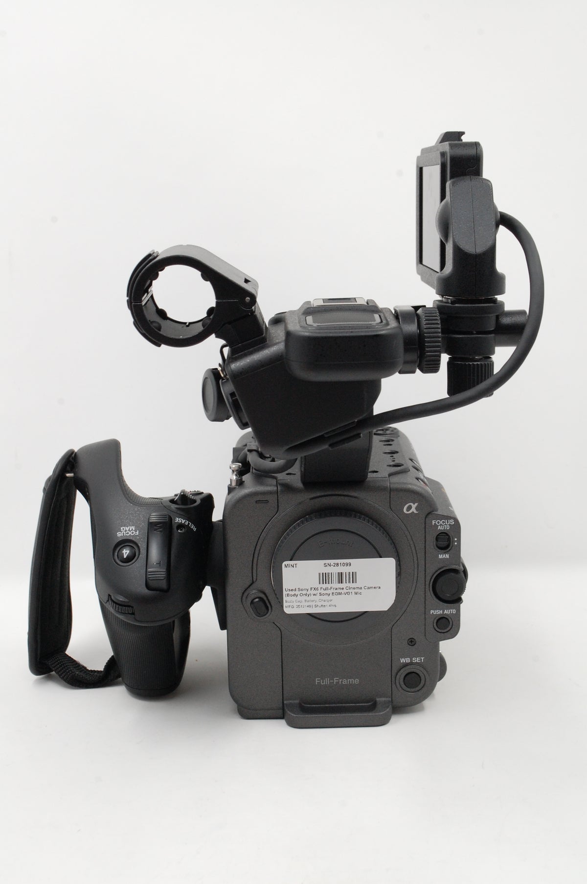 Used Sony FX6 Full-Frame Cinema Camera (Body Only) w/ Sony EGM-VG1 Mic