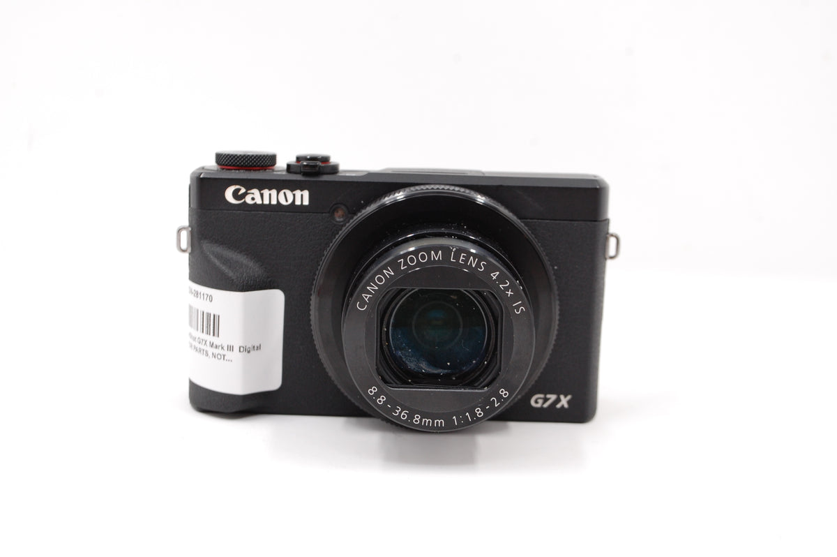 Used Canon PowerShot G7X Mark III Digital Camera (Black) - FOR PARTS, NOT WORKING