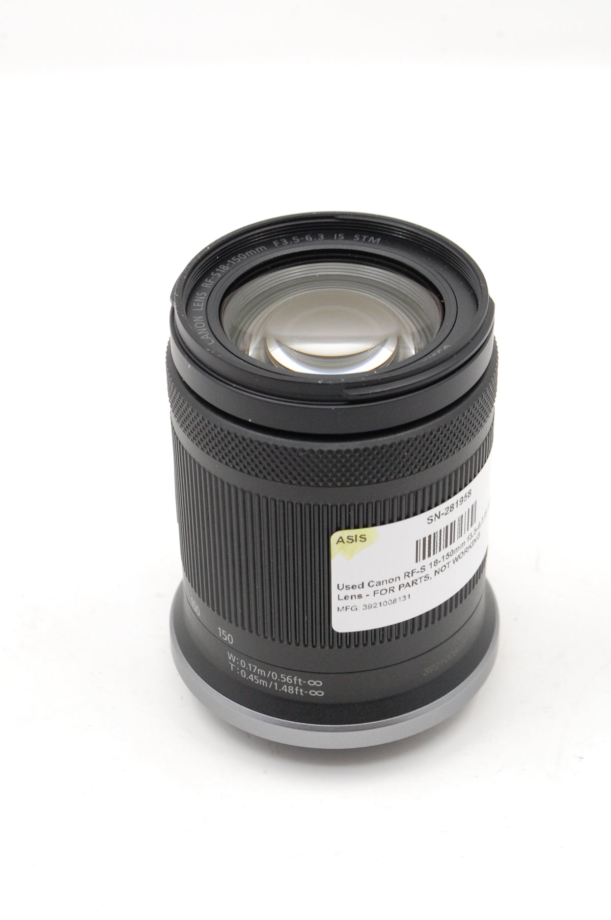 Used Canon RF-S 18-150mm f3.5-6.3 IS STM Lens - FOR PARTS, NOT WORKING