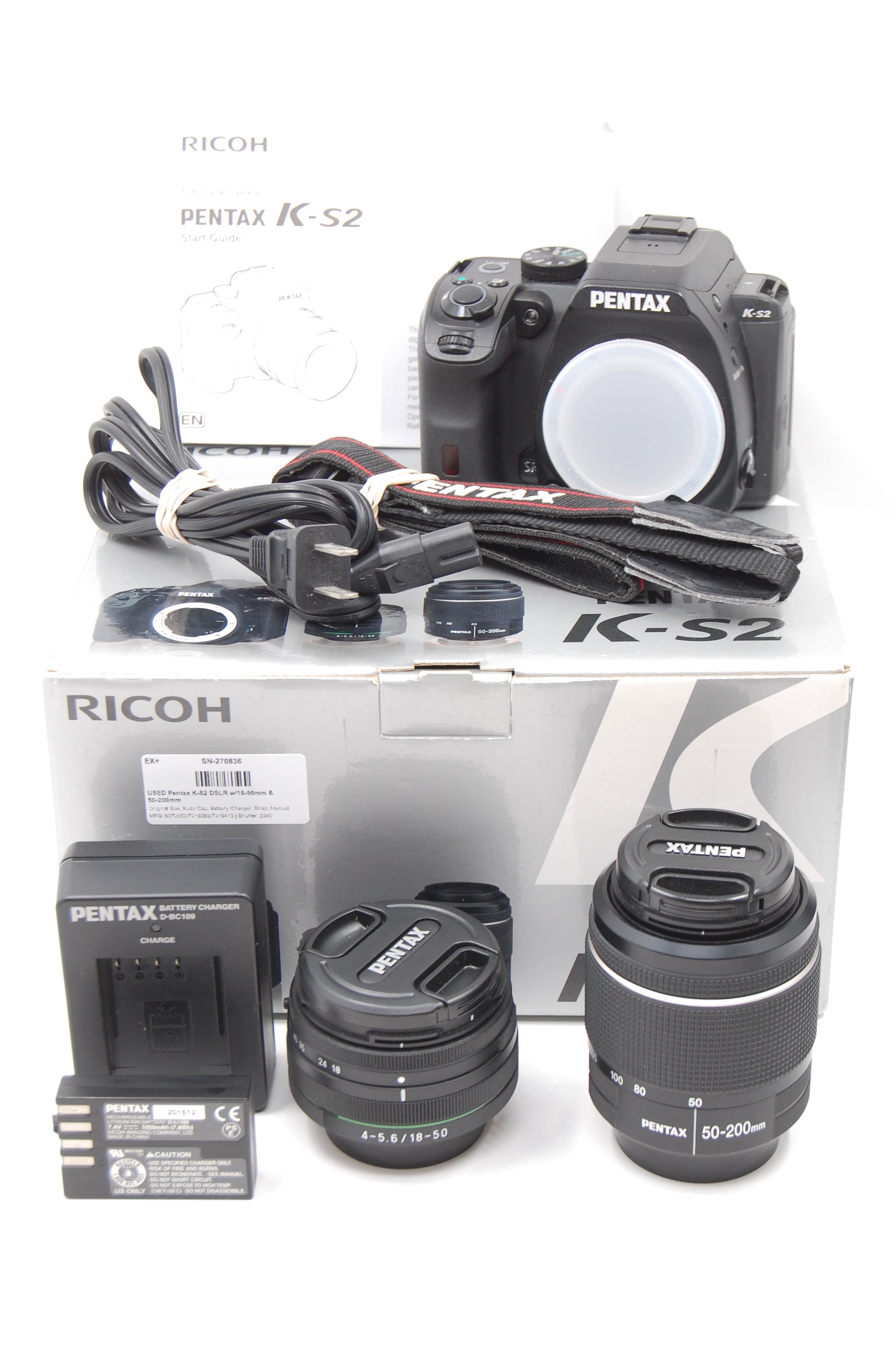 USED Pentax K-S2 DSLR w/18-50mm & 50-200mm