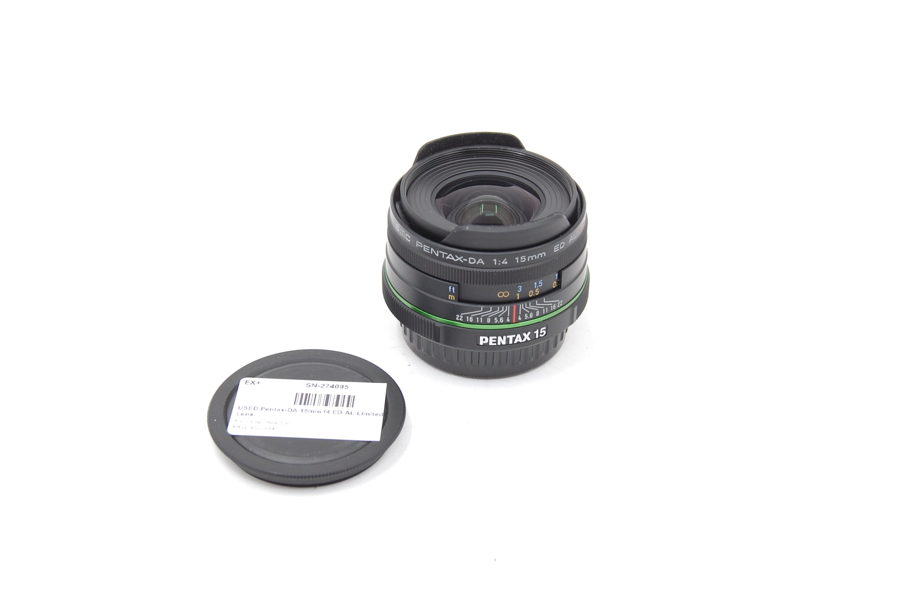 USED Pentax-DA 15mm f4 ED AL Limited PK Lens