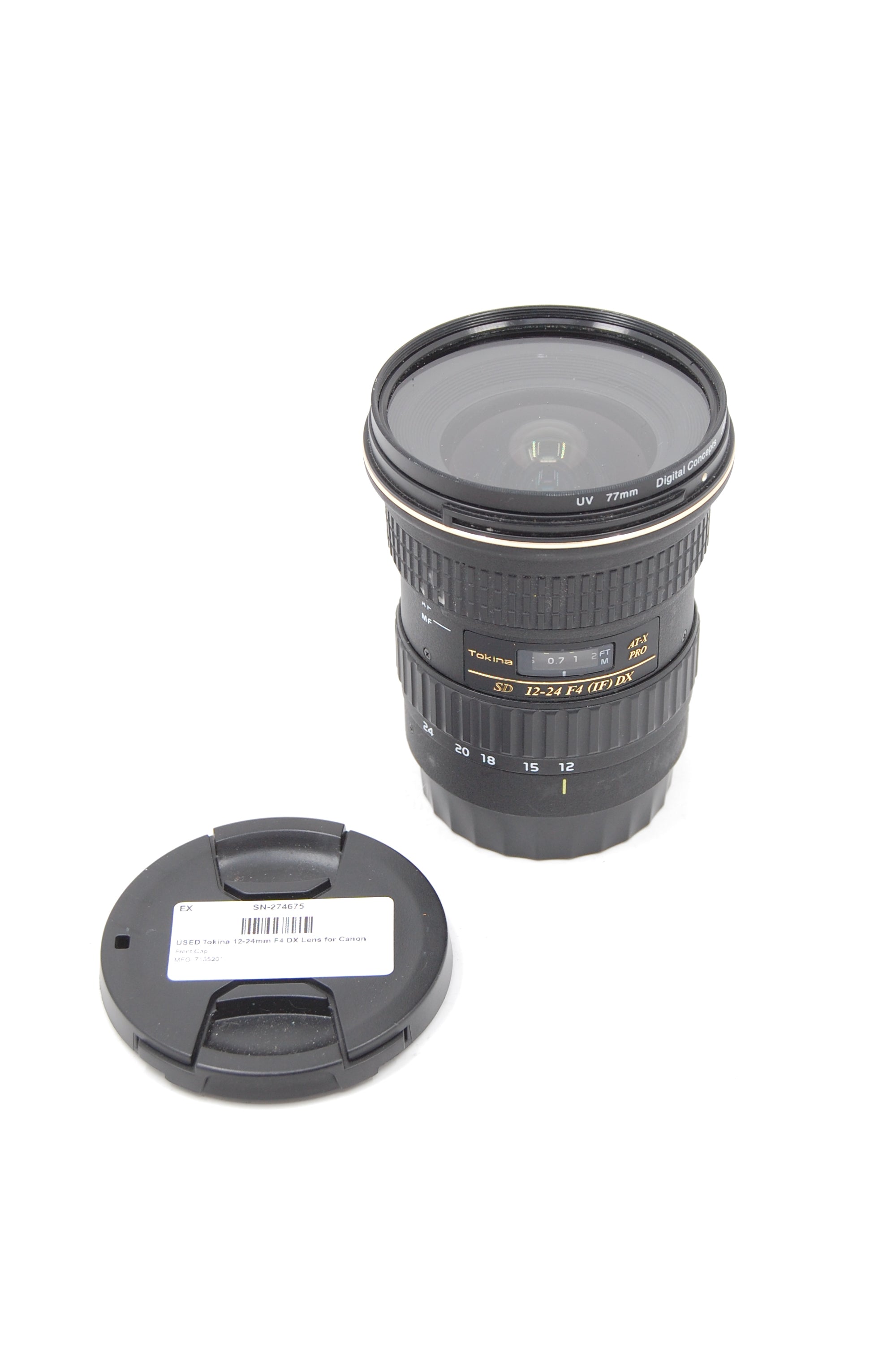 USED Tokina 12-24mm F4 DX Lens for Canon