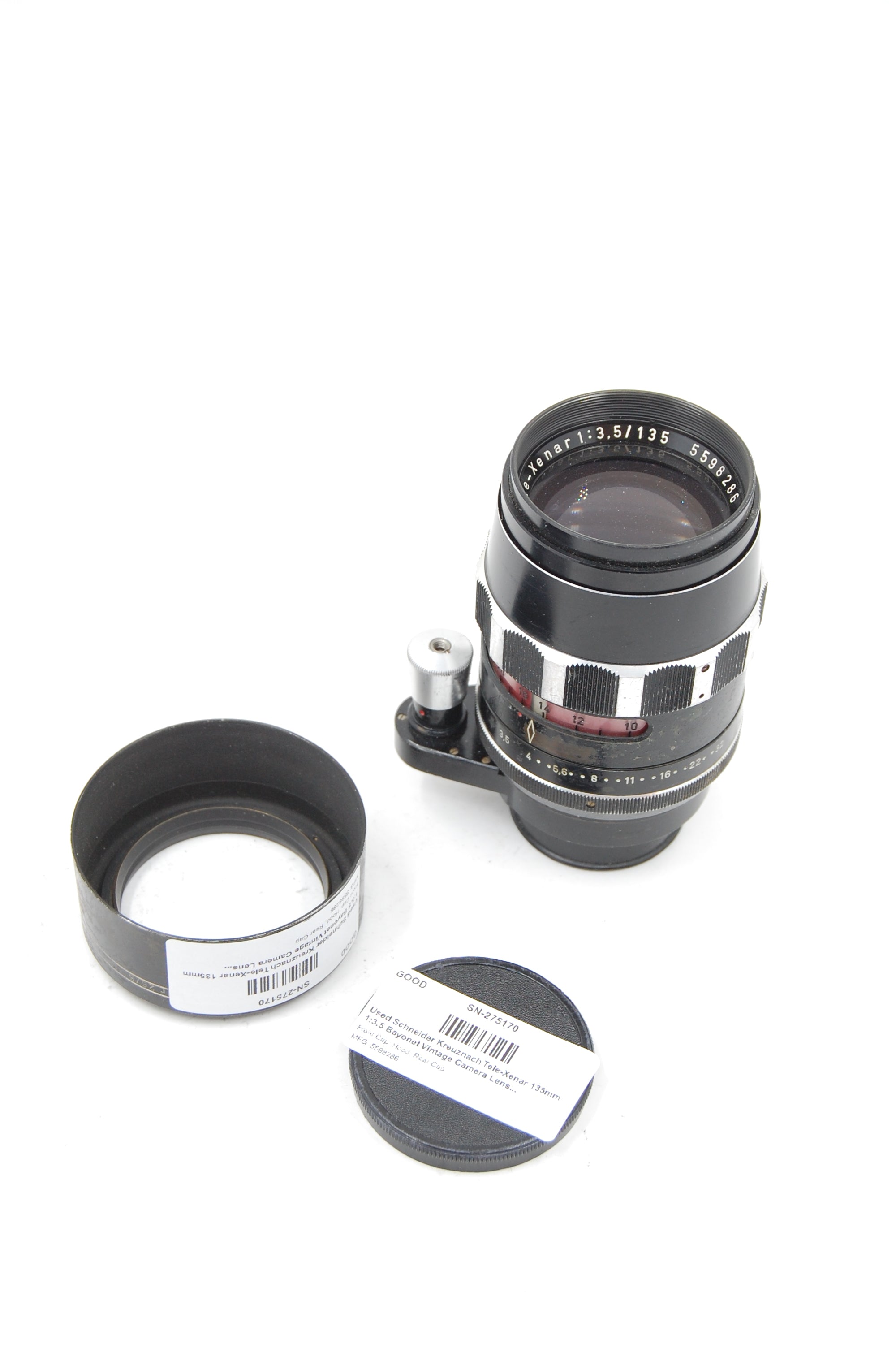 Used Schneider Kreuznach Tele-Xenar 135mm 1:3.5 Bayonet Vintage Camera Lens (Exakta Mount)