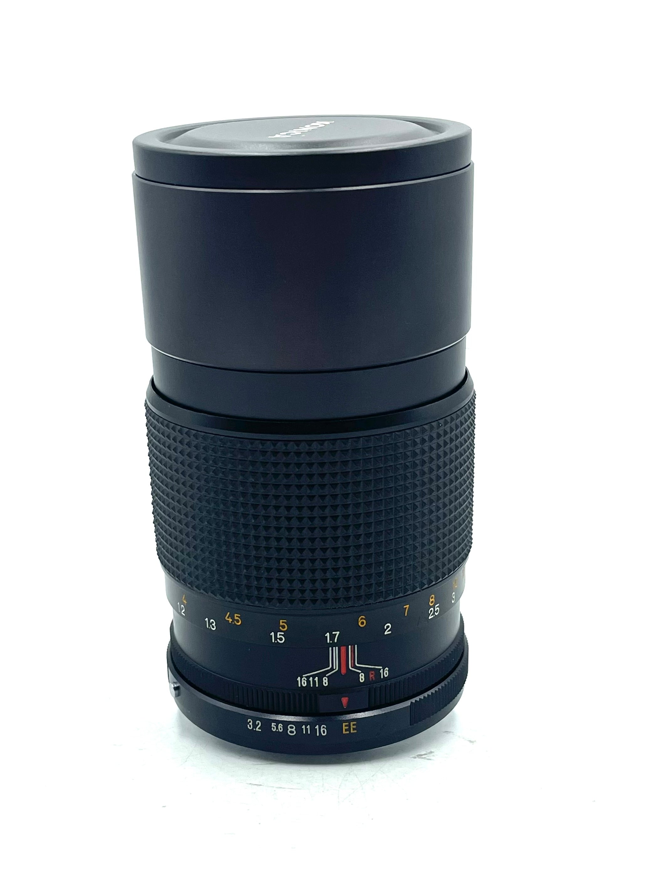 Used Konica 135mm F3.2 MF Film Lens W/ Box and Case