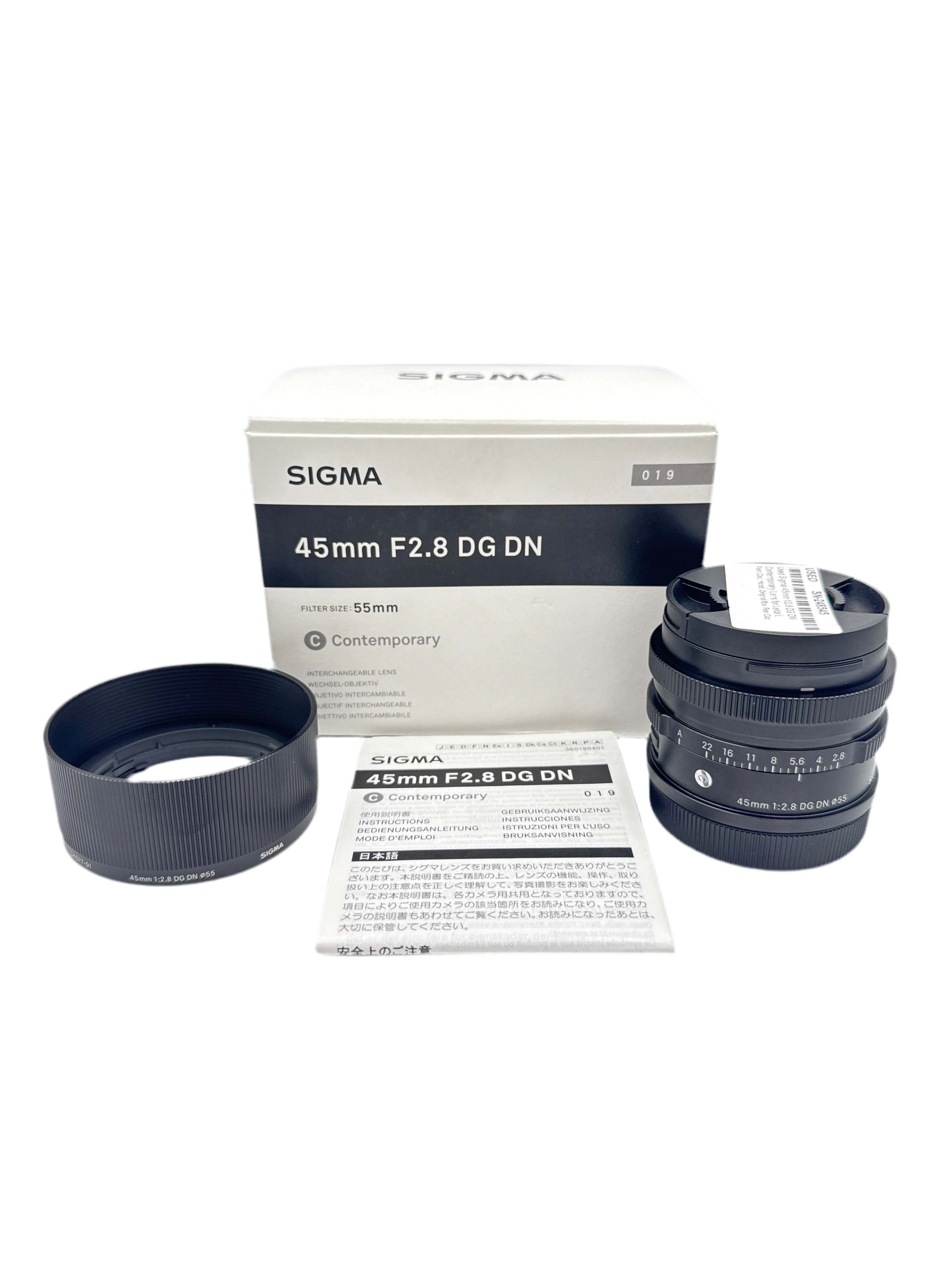 Used Sigma 45mm f/2.8 DG DN Contemporary Lens for Leica L