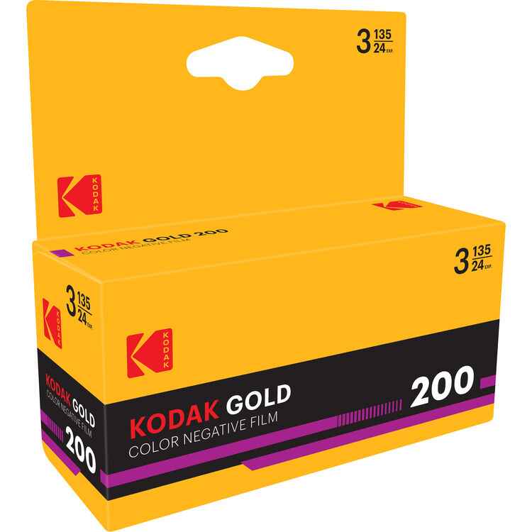 Kodak Eastman GOLD 200 Color Negative Film (35mm Roll Film, 24 Exposures, 3-Pack)