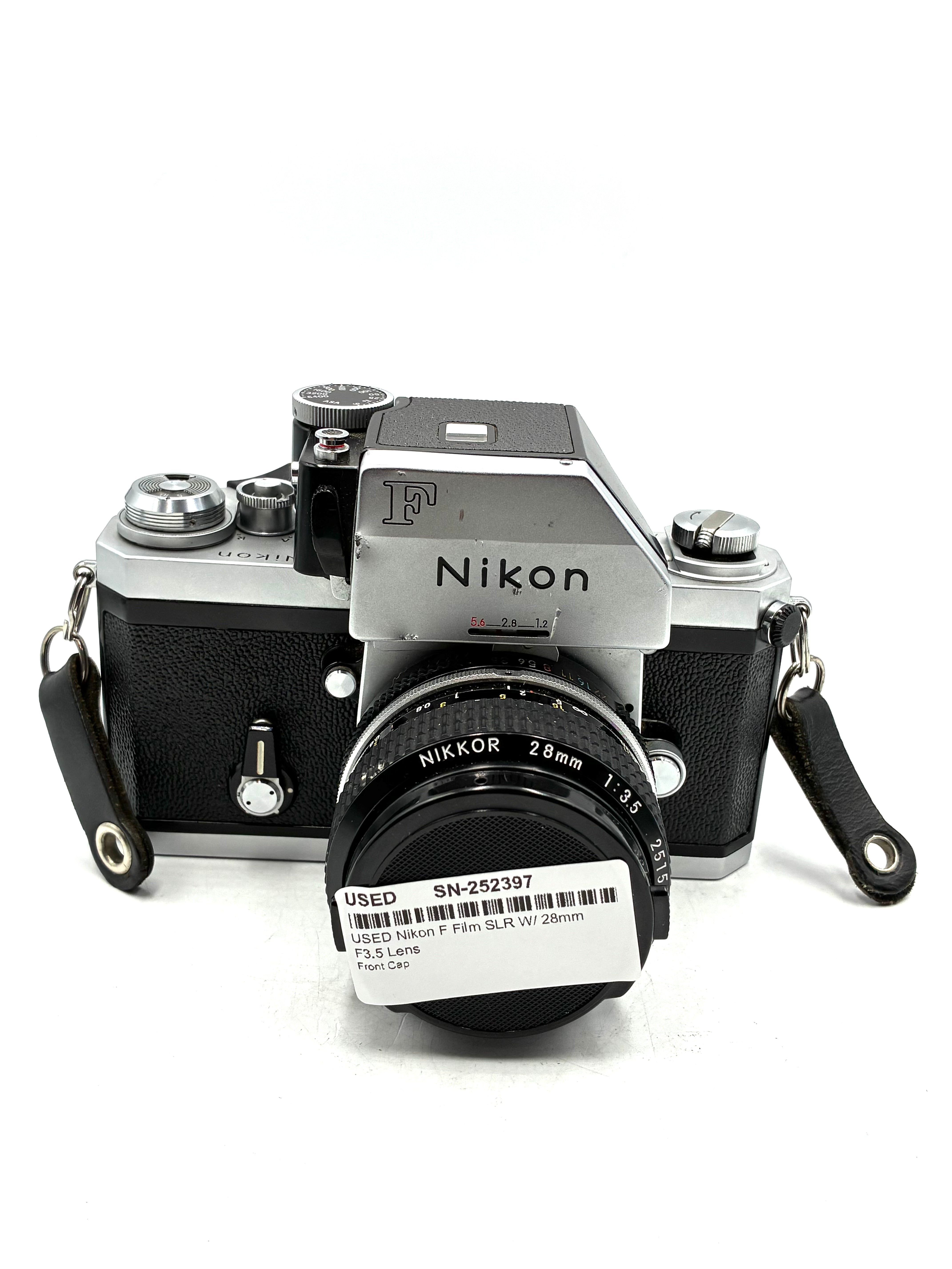 USED Nikon F Film SLR W/ 28mm F3.5 Lens