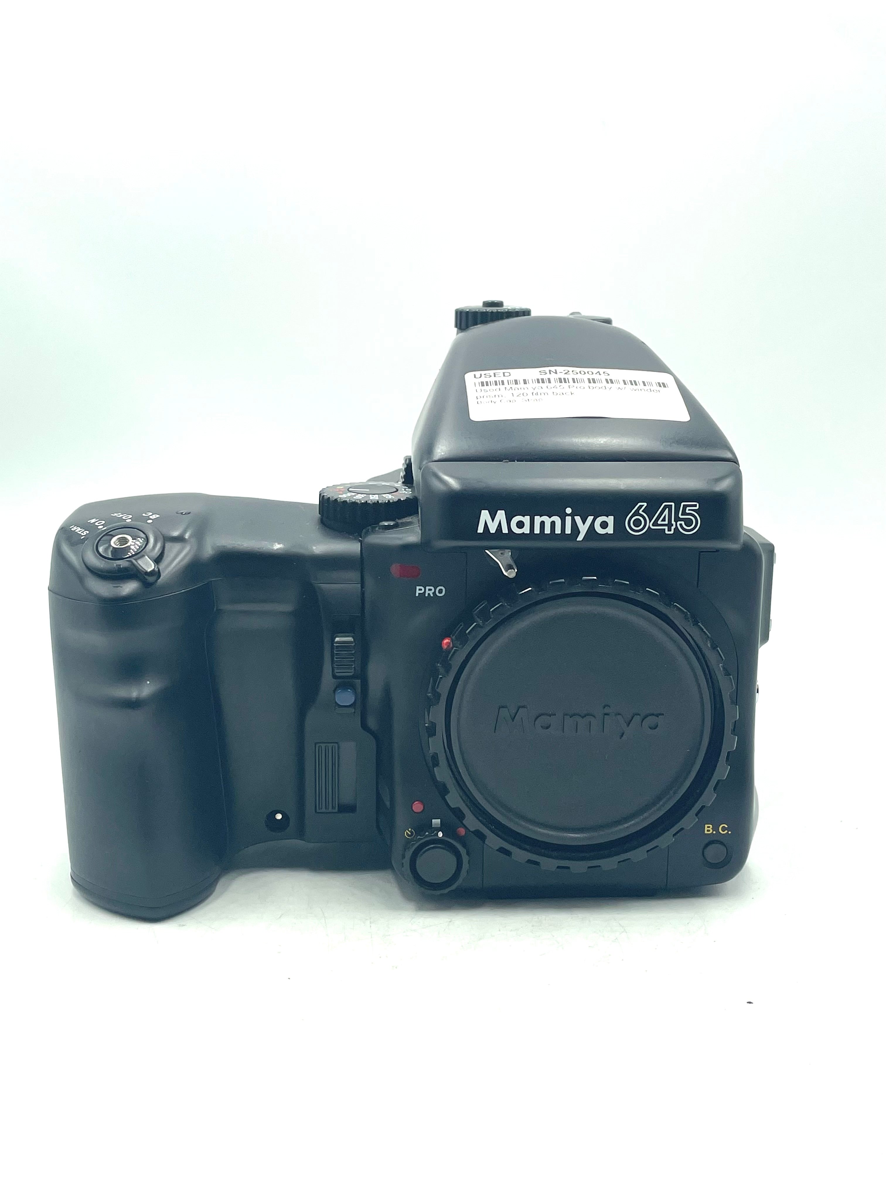 Used Mamiya 645 Pro body w/ winder, prism, 120 film back