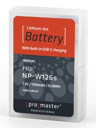 Promaster 69022 Li-ion Battery for Fujifilm NP-W126s with USB-C Charging