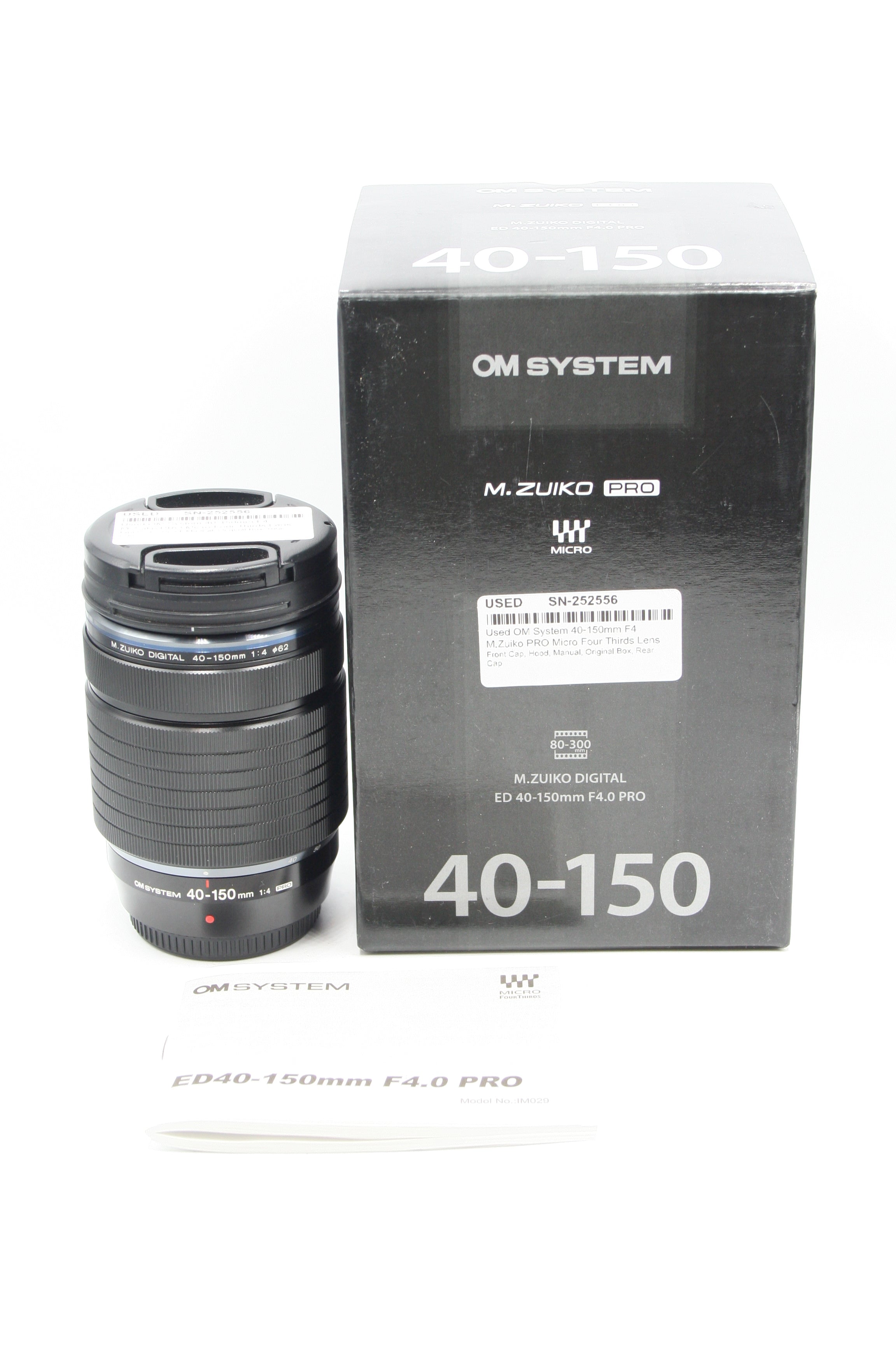 Used OM System 40-150mm F4 M.Zuiko PRO Micro Four Thirds Lens
