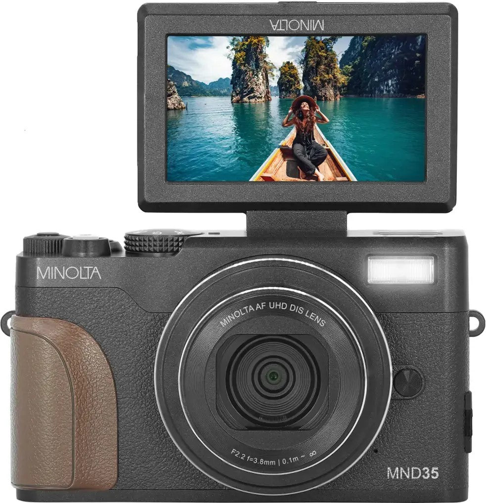 MINOLTA® MND35 64 MP Autofocus / 4K Ultra HD Camera w/WiFi (Black) - No memory card