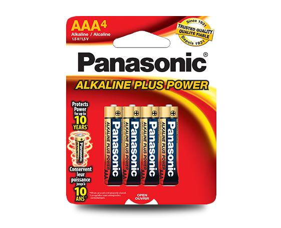 Panasonic Alkaline Plus Power AA Batteries (4-Pack)