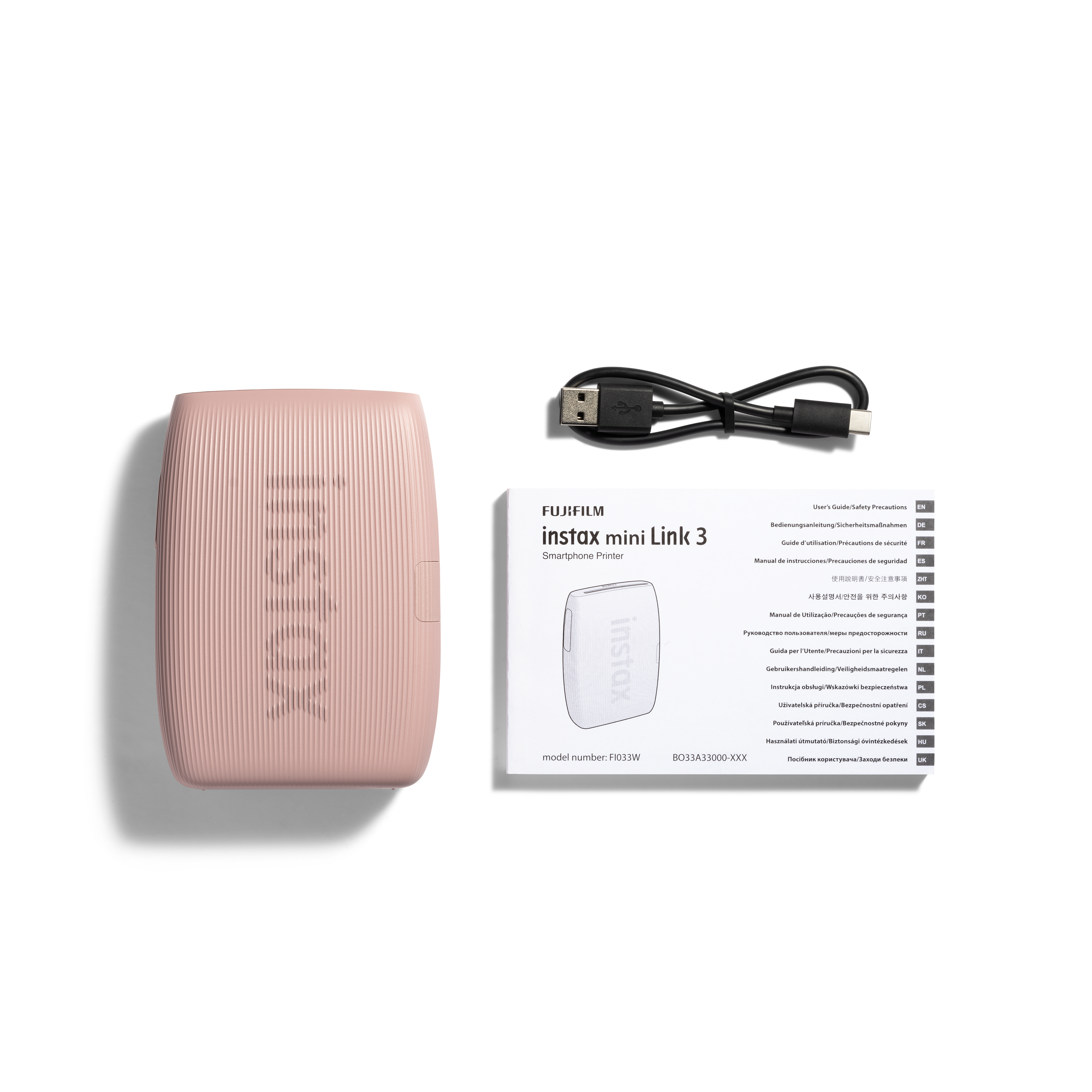 Fujifilm INSTAX MINI LINK 3 Smartphone Printer Rose Pink 80550