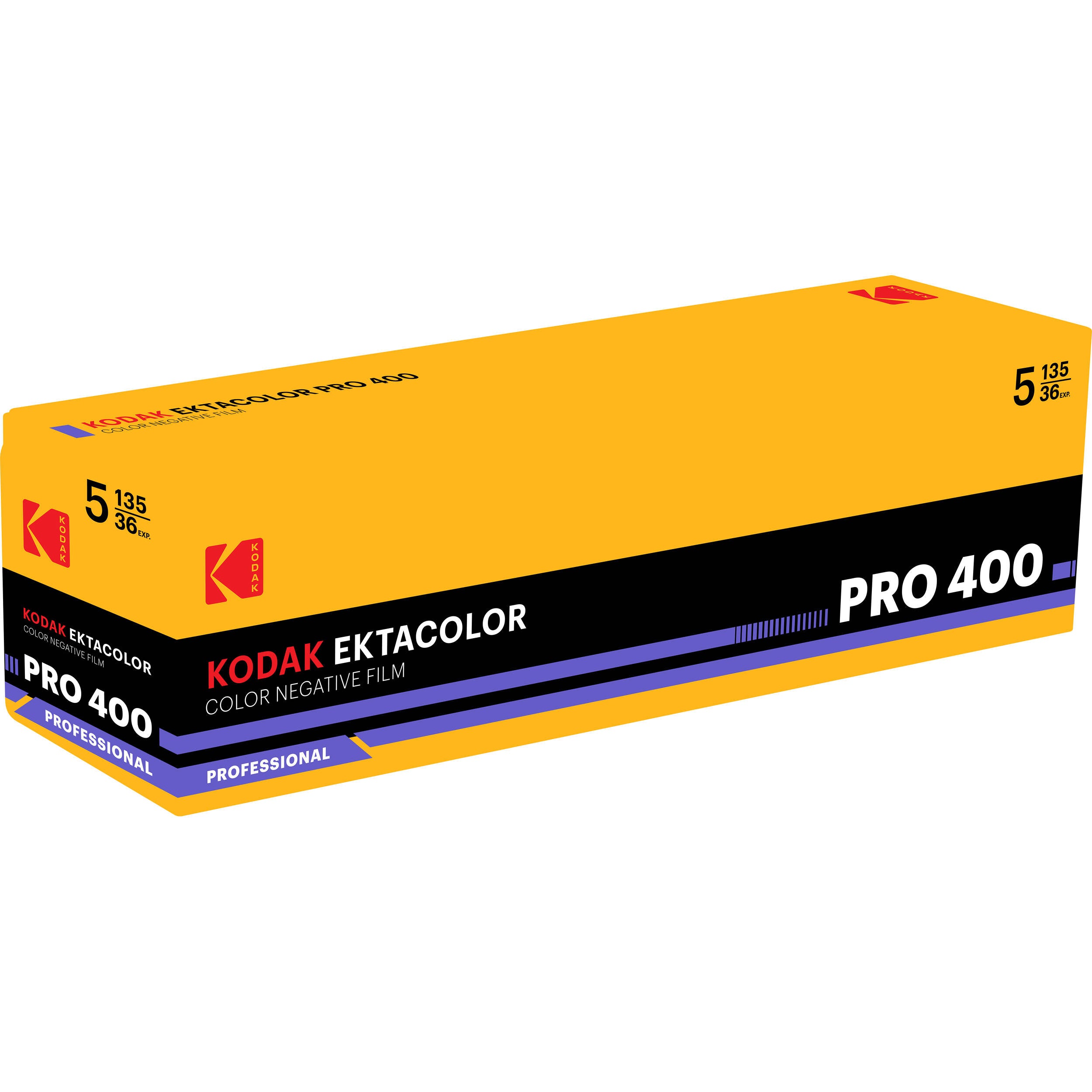Kodak Professional Ektacolor Pro 400 Color Negative Film (35mm Roll, 36 Exposures, 5-Pack)