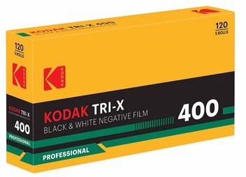 Eastman Kodak Professional Tri-X 400 Black and White Negative Film (120 Roll Film, 5-Pack, Retro Packaging)