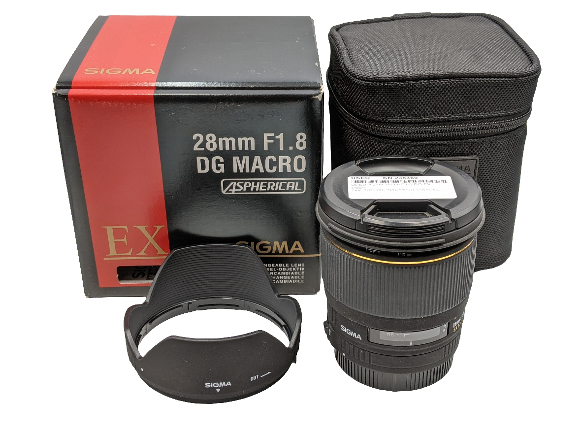 Used Sigma 28mm F1.8 DG EX Macro Lens for Canon EF